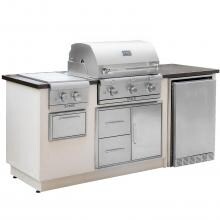 Saber R Series EZ Outdoor Kitchen With Propane Grill And Side Burner (Ships As Natural Gas With Conversion Fittings) - Copper