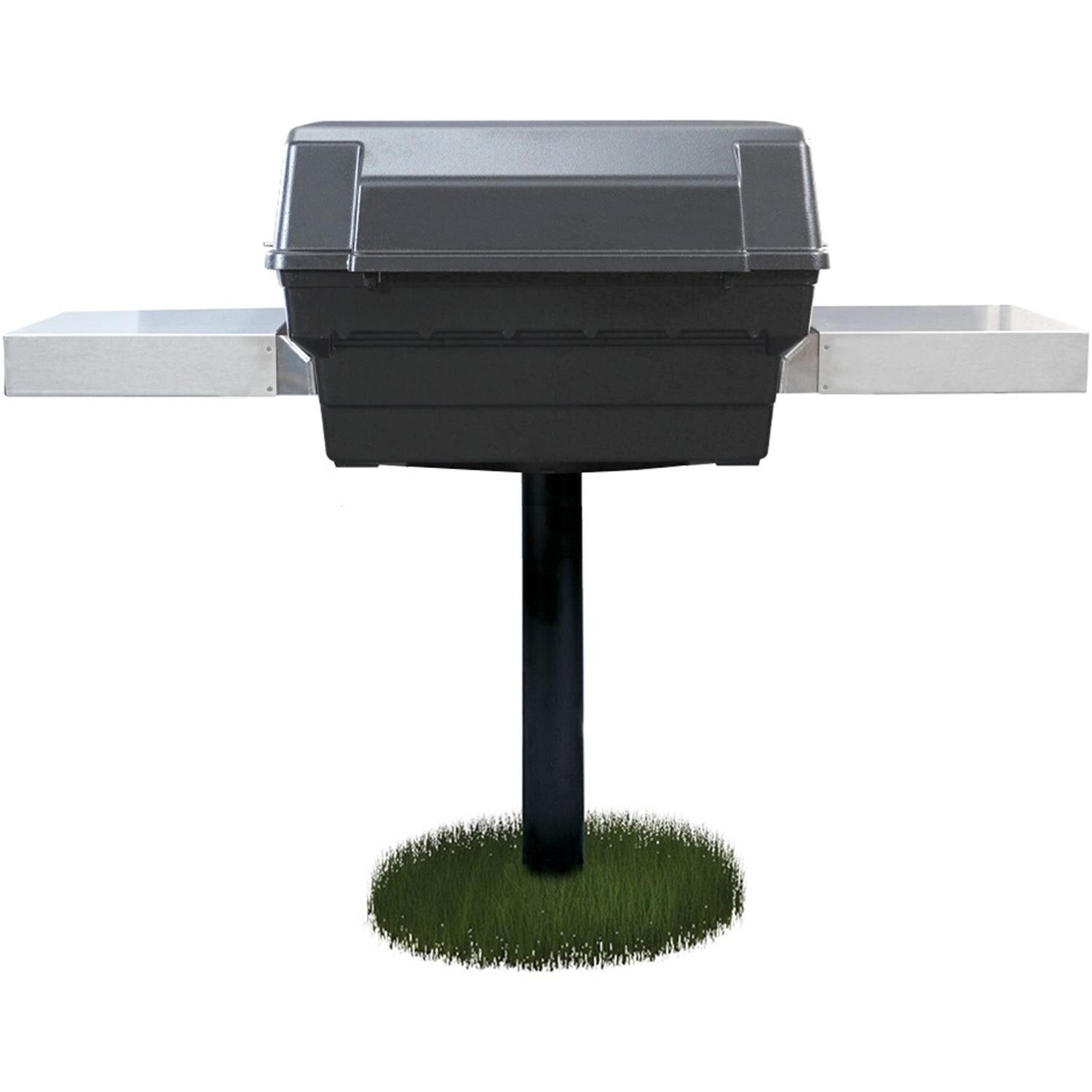 Charmglow Pillar Propane Grill w/ In-Ground Post - Black - CHRM40IG-P - Back - White Background thumbnail