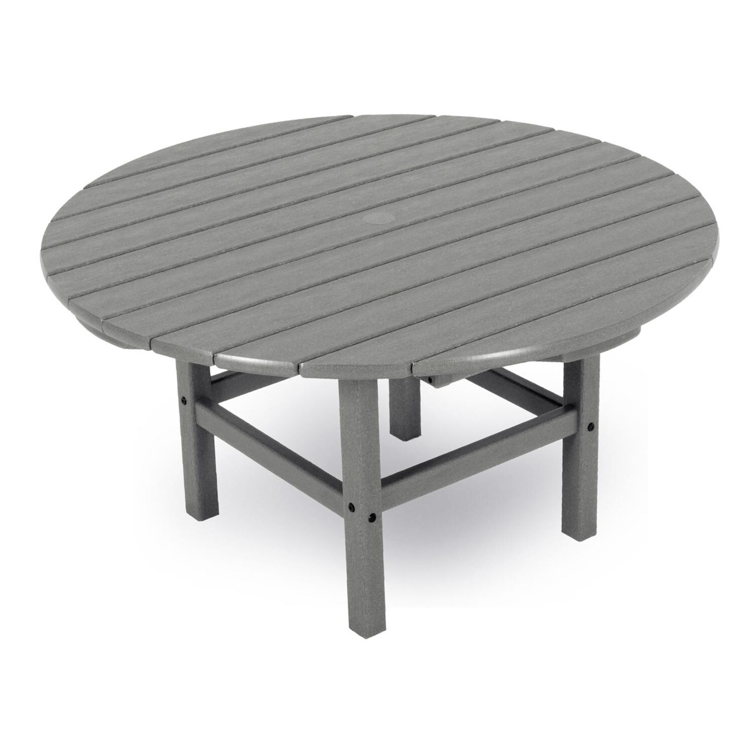 POLYWOOD 38-Inch Round Conversation Table - Slate Grey image