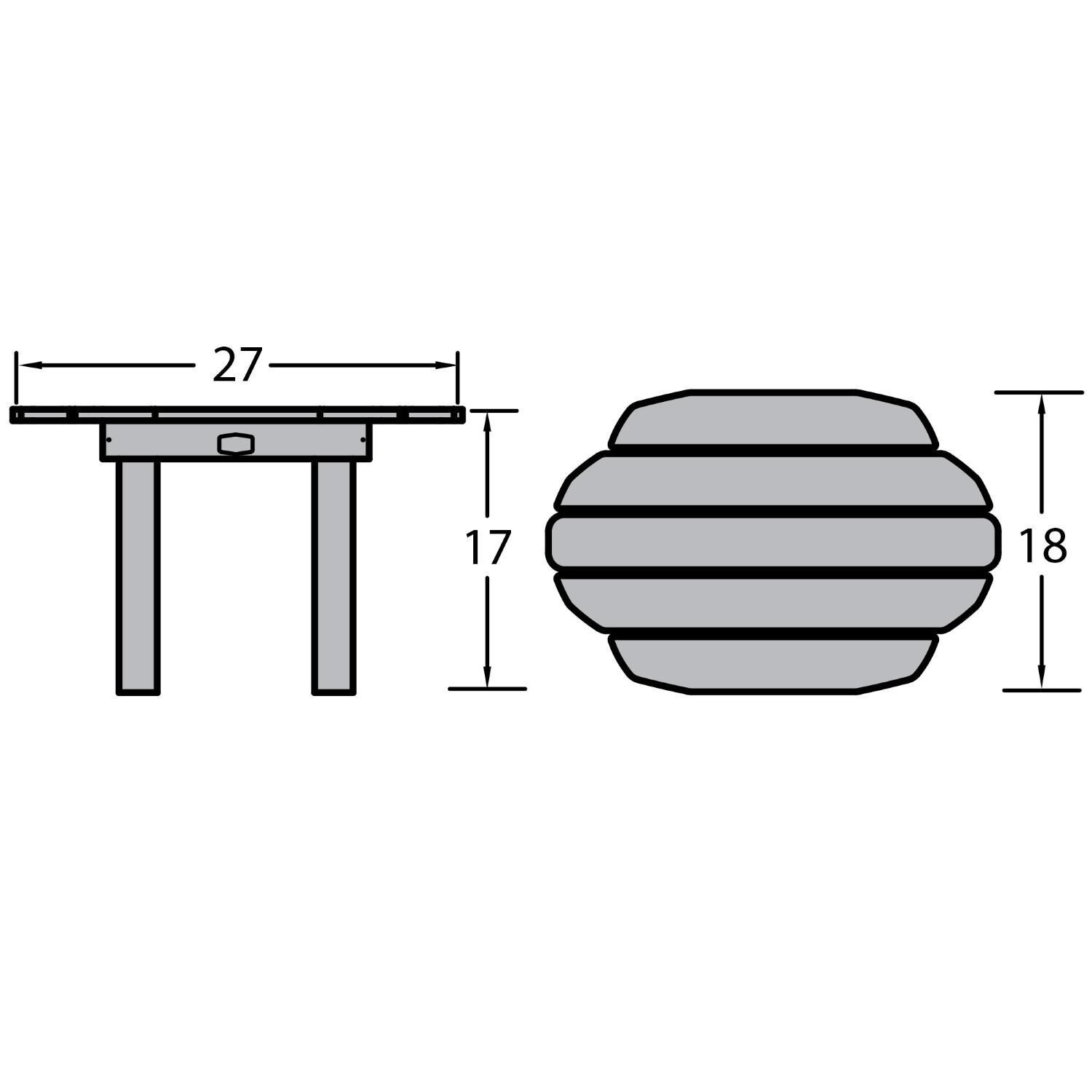 Lakeview The Charmville Side Table - Whitewash - Line Drawing thumbnail
