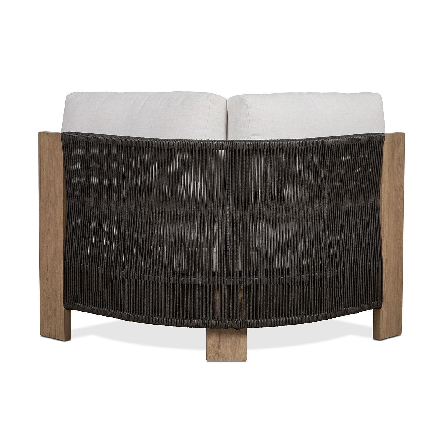 Heritage 33 Inch Corner Outdoor Chair in Beechwood W/ Sunbrella Cushions by Lakeview Outdoor Designs - Rear View - White Background thumbnail