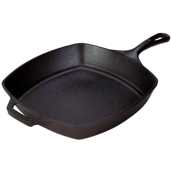 Lodge 10.5Inch Seasoned Cast Iron Square Skillet L8SQ3 BBQGuys