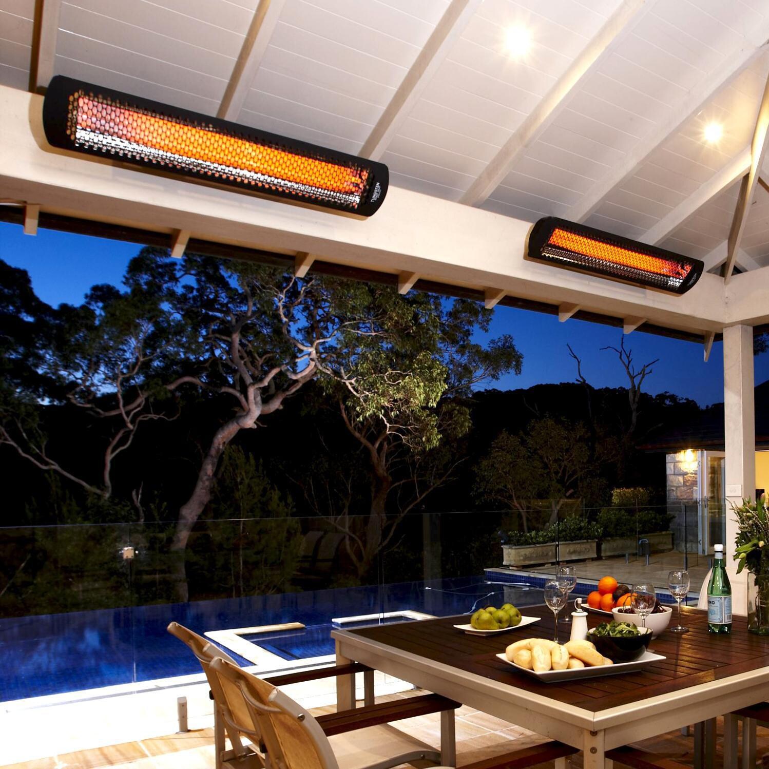Bromic Heating BH0420043 Tungsten Smart-Heat 56-Inch 6000W Dual Element 277V Electric Infrared Patio Heater - Black - Residential