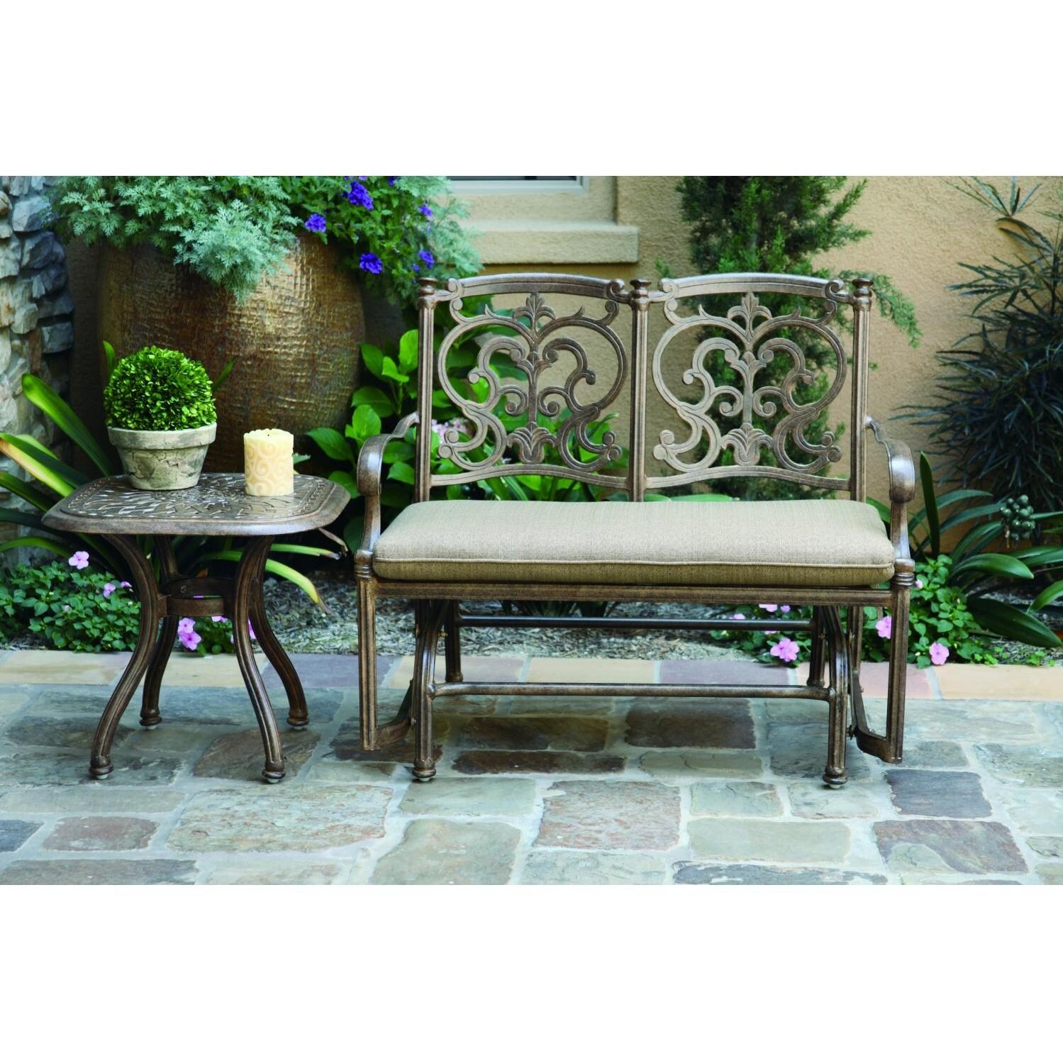 Darlee Santa Barbara 2-Person Patio Bench Glider Lounge Set thumbnail