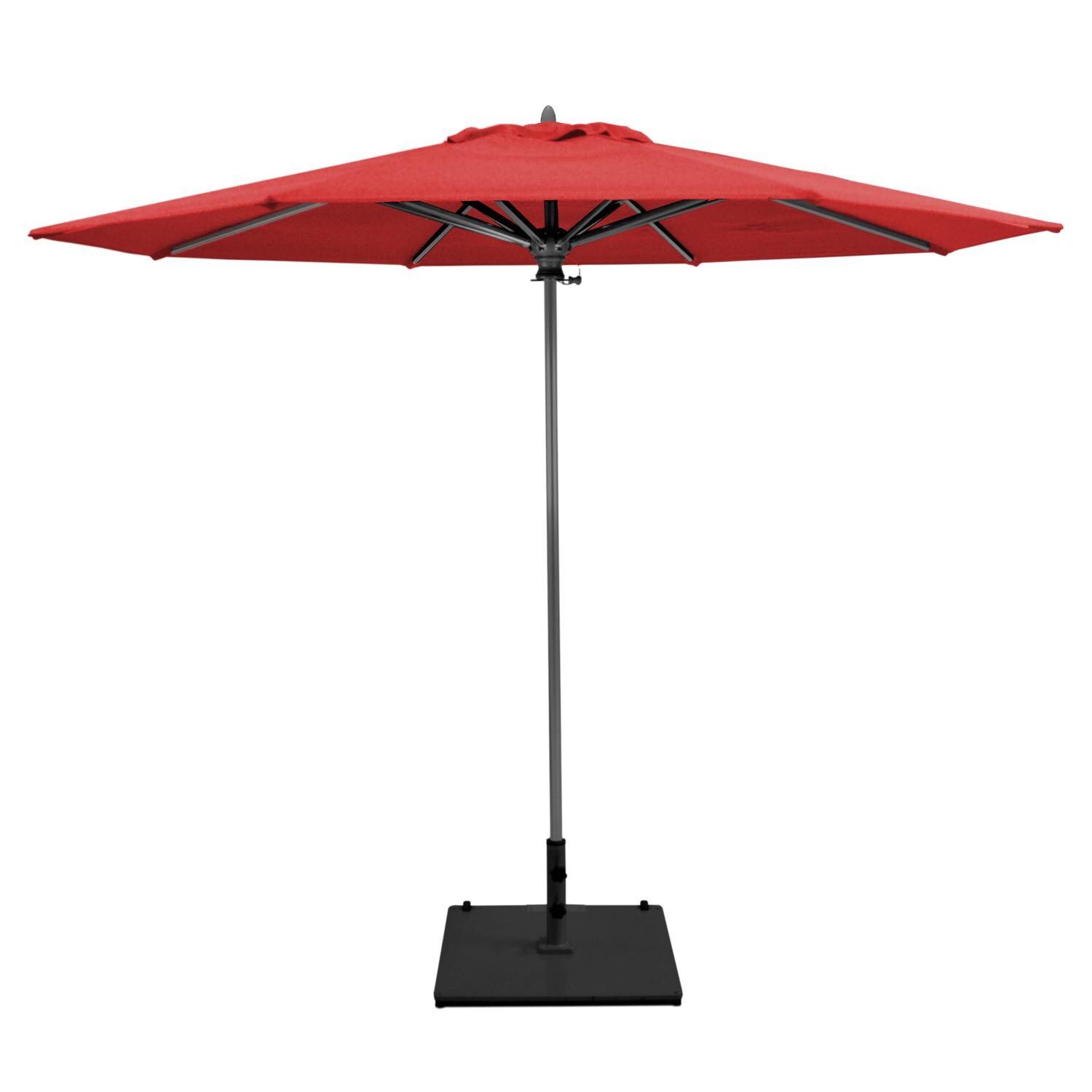Galtech 9 Ft. Octagonal Aluminum Patio Umbrella W/ Manual Lift - Antique Bronze Frame W/ Jockey Red Sunbrella Fabric (Umbrella Base Not Included) thumbnail