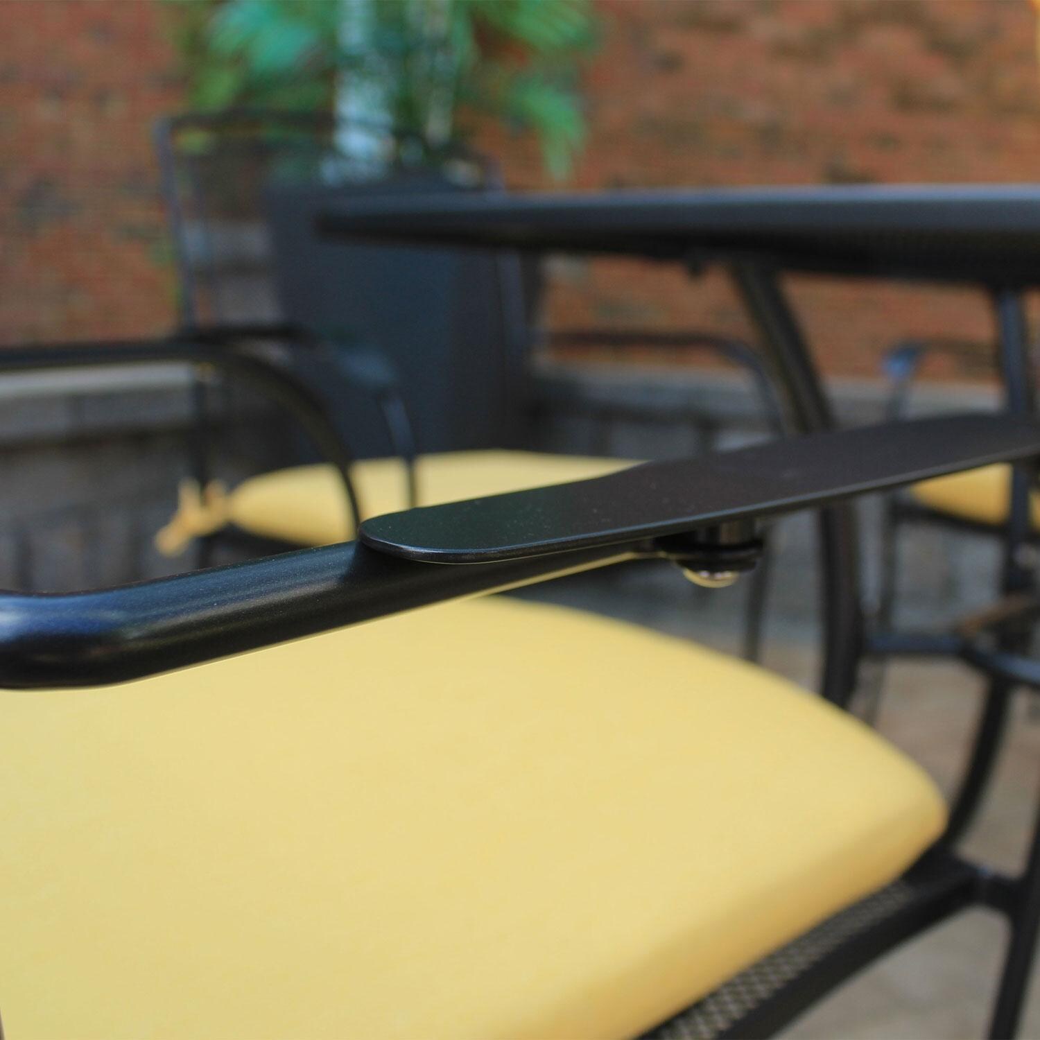 Henley 6 Pc Steel Dining Arm Chair in Gray By KETTLER - Arm Rest - Detail thumbnail