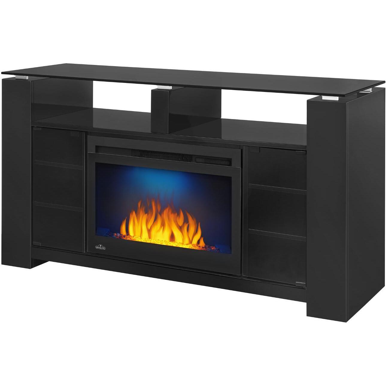Napoleon NEFP27-1015B 60-inch Foley Electric Fireplace Media Console - Glossy Black - Blue LED - Angle thumbnail