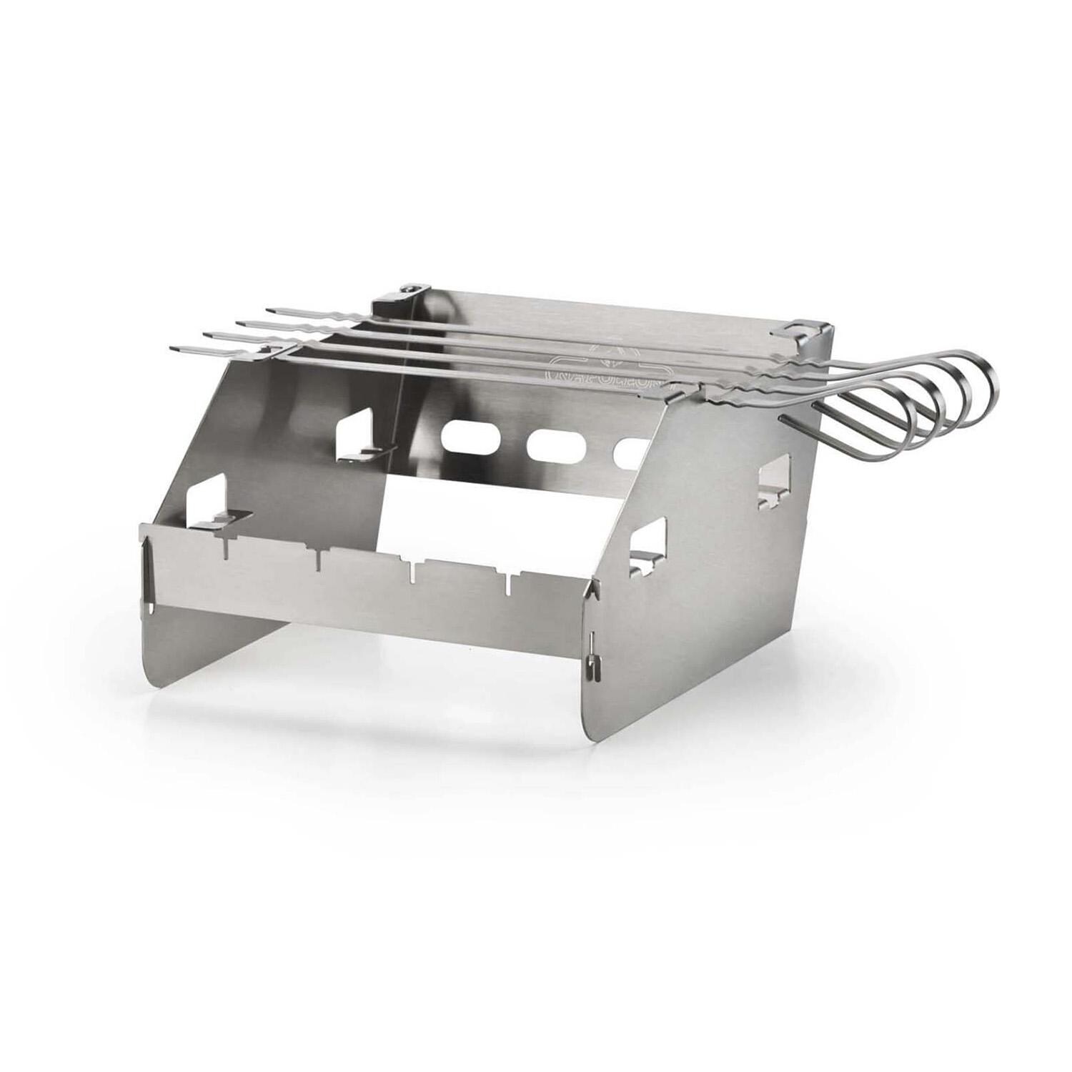 Napoleon  71302 SIZZLE ZONE Burner Windshield and Skewer Rack - Small - Skewers Top Position - White Background thumbnail
