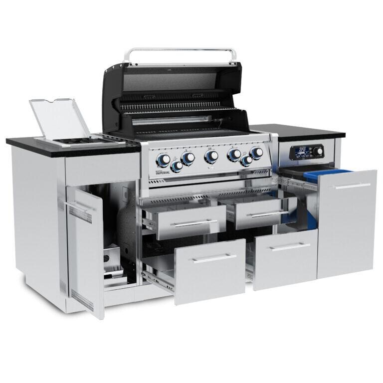 Broil King 698887 Imperial QS 590I Natural Gas Grill - Angled Open - White Background thumbnail