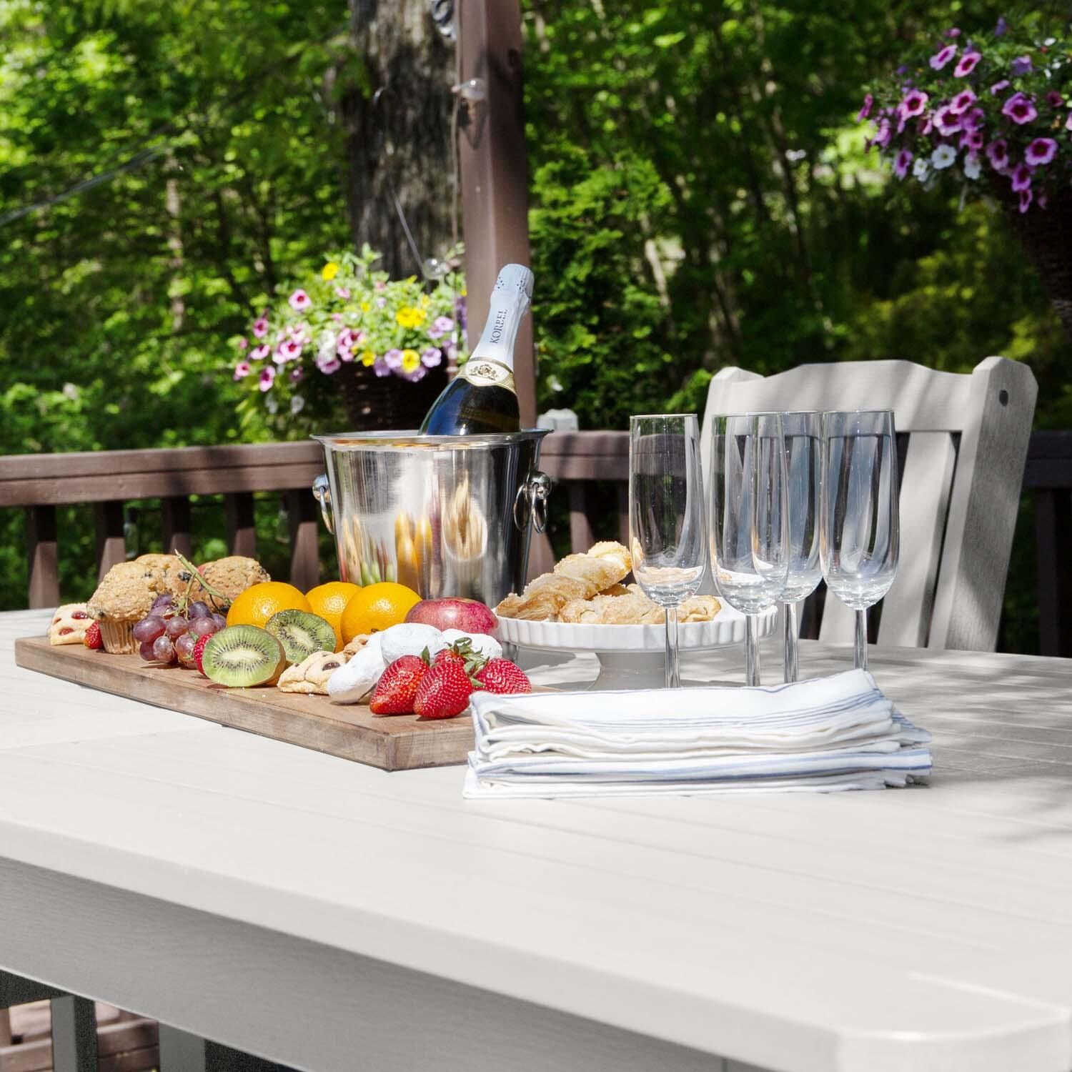 Hart Lane 7 Pc Recycled Plastic Counter Height Dining Set In White by Lakeview - Detail thumbnail