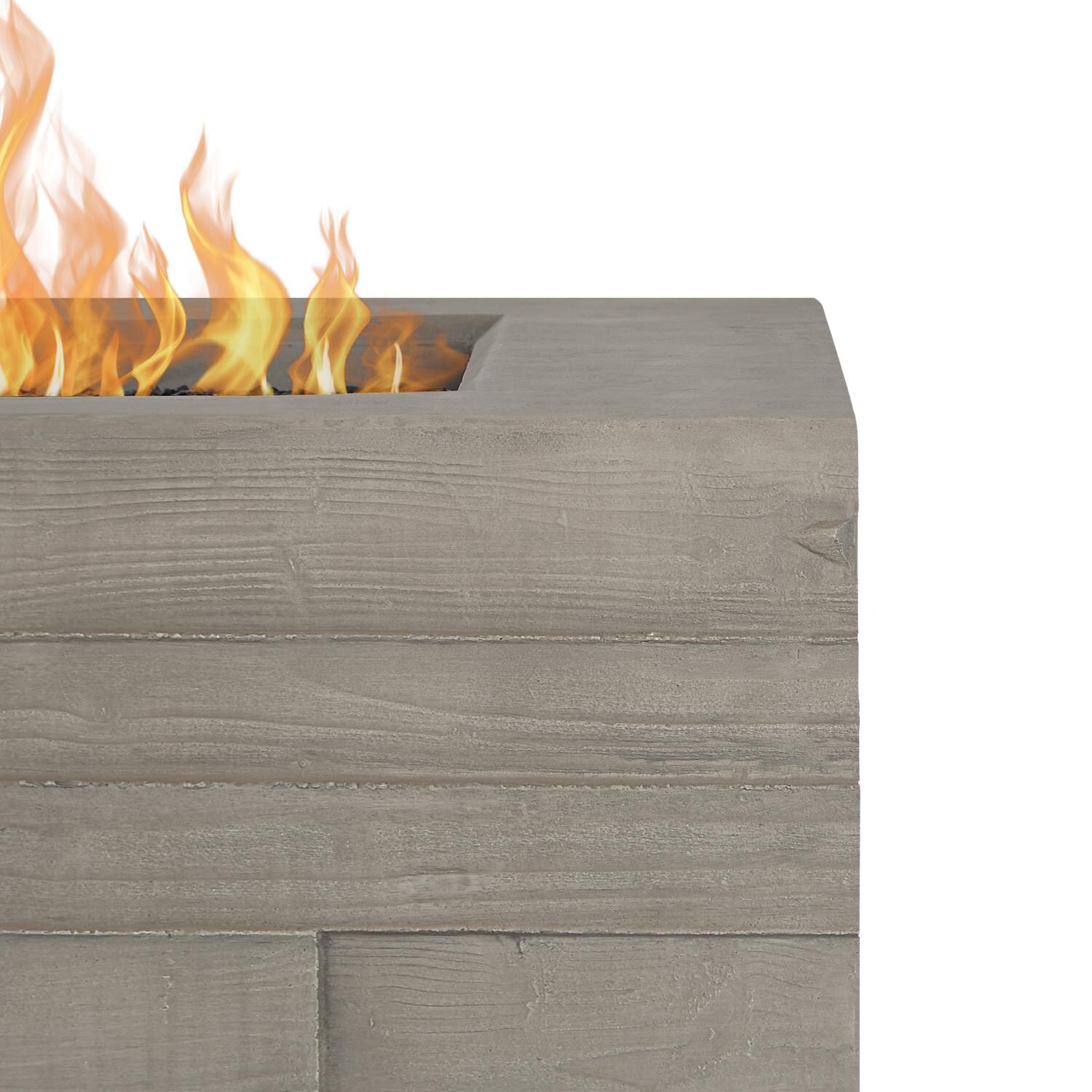 Board Form Gray Square Fire Table - Close Up thumbnail