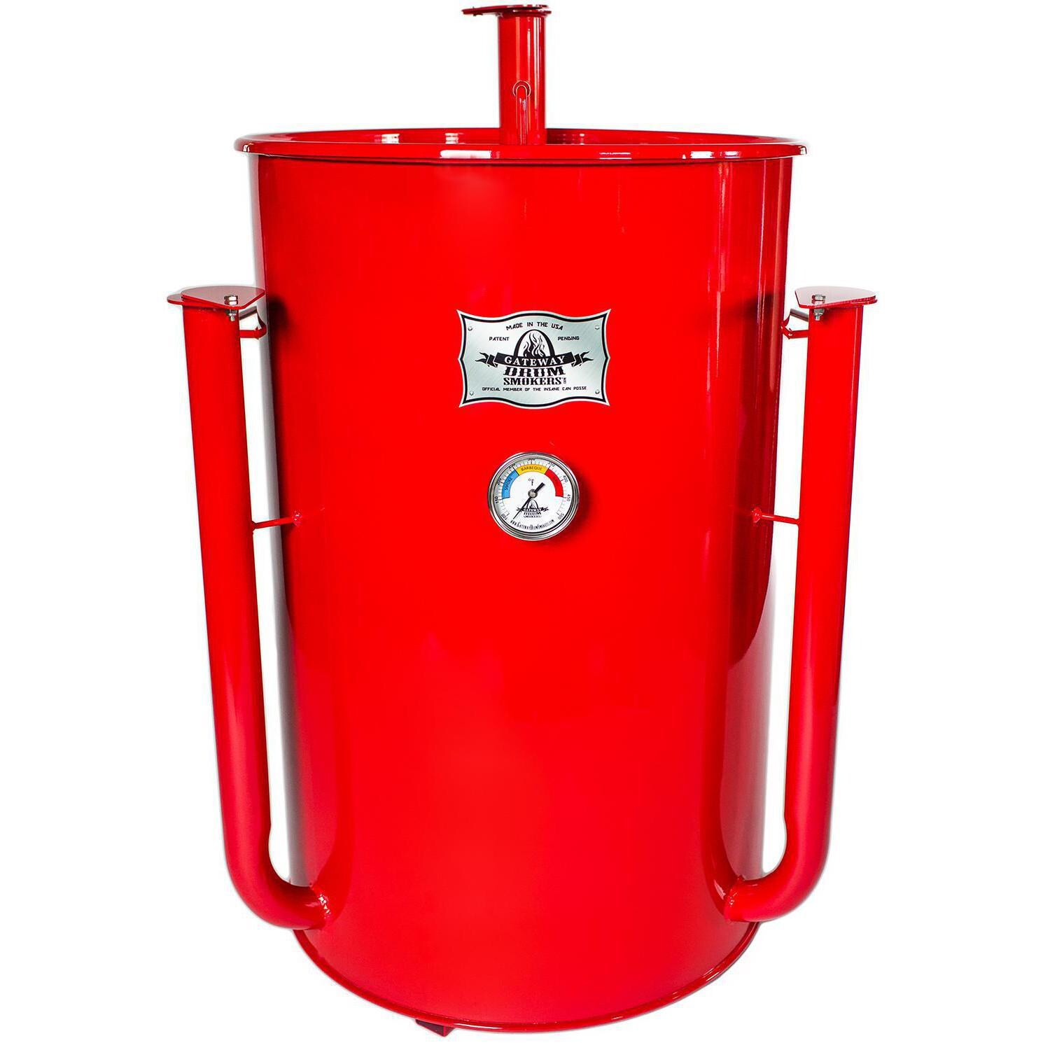 Gateway Drum Smokers 55133 55 Gallon Charcoal BBQ Smoker - Red thumbnail