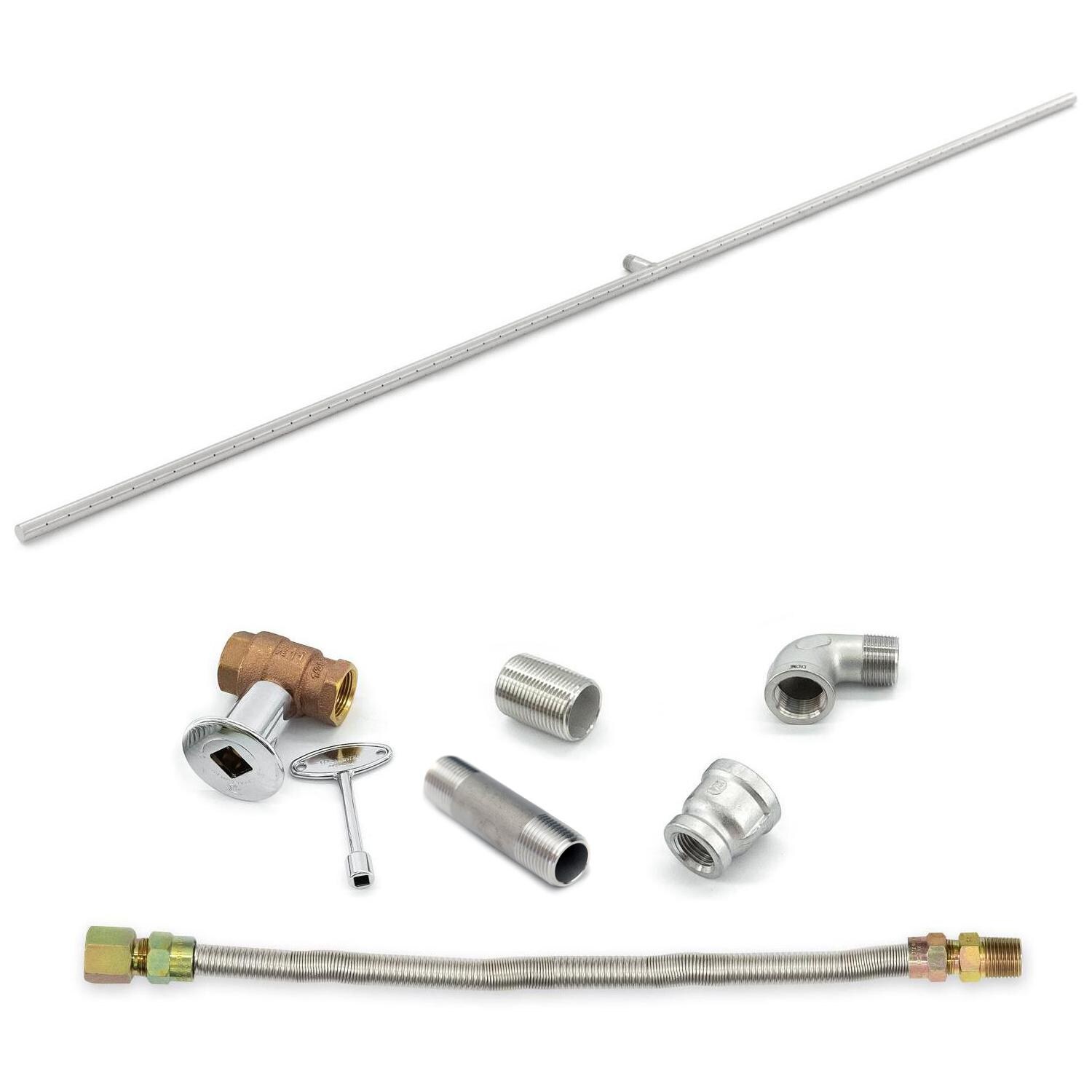 BBQGuys Signature Series Stainless Steel 72-Inch Natural Gas T-Style Burner W/ Connection Kit thumbnail