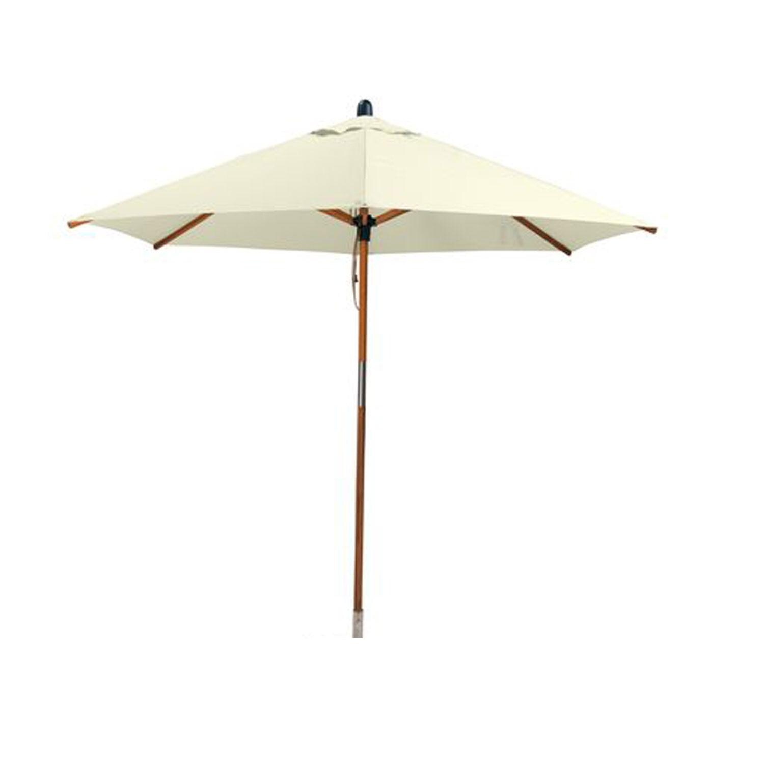 Bambrella Sirocco 9 Ft. Round Bamboo Umbrella - Ecru Canopy