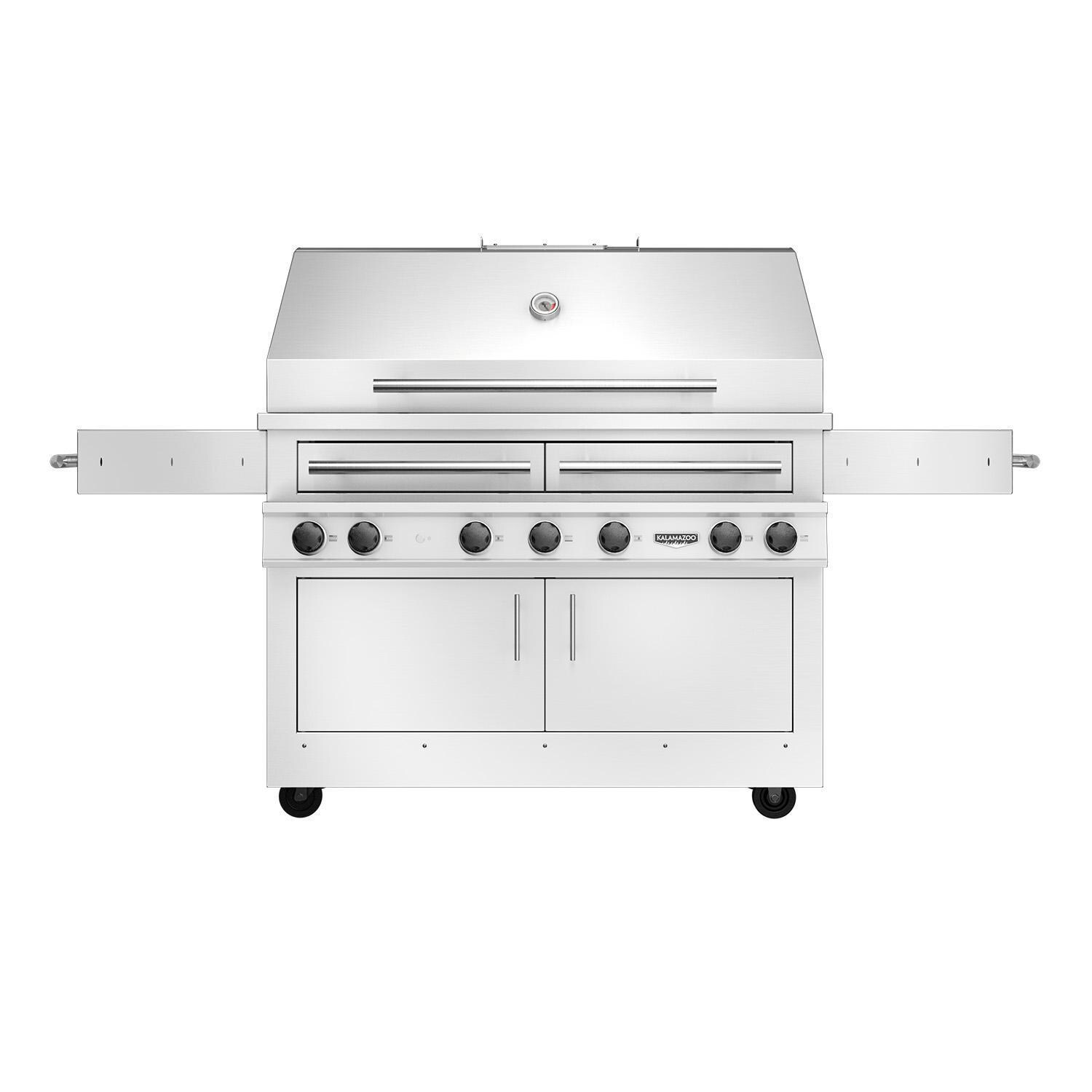 Kalamazoo K1000HT Hybrid Fire Four Burner Marine Grade Freestanding Natural Gas Grill w/ Two Meat & Two Plancha Grill Grates - Display - White Background thumbnail