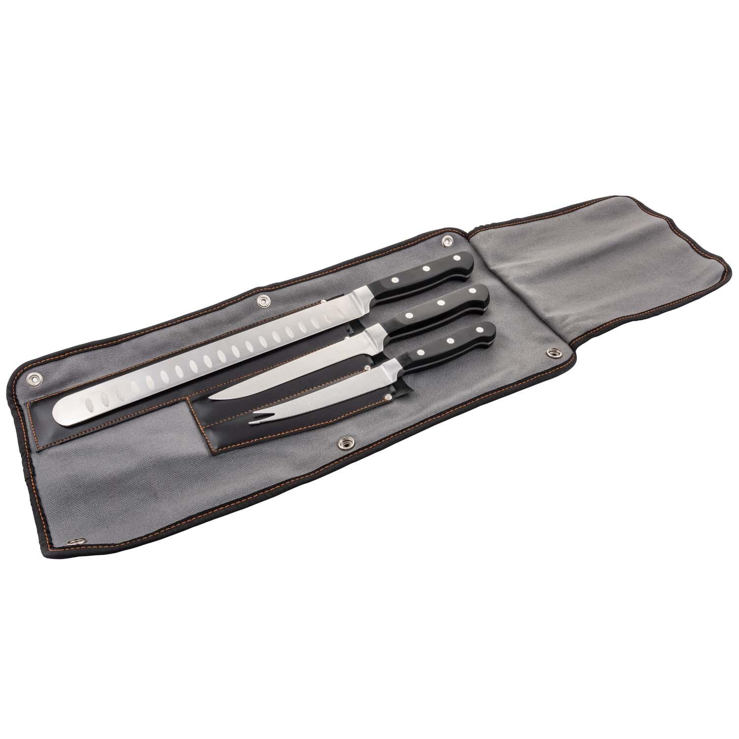 Oklahoma Joe's 5789579R04 Blacksmith 3 Pc Knife Set - White Background thumbnail
