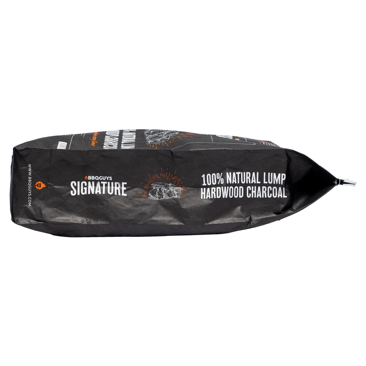 BBQGuys Signature BBQ-CHR-20 20 Lb. Natural Lump Hardwood Charcoal - Right Side of Bag thumbnail