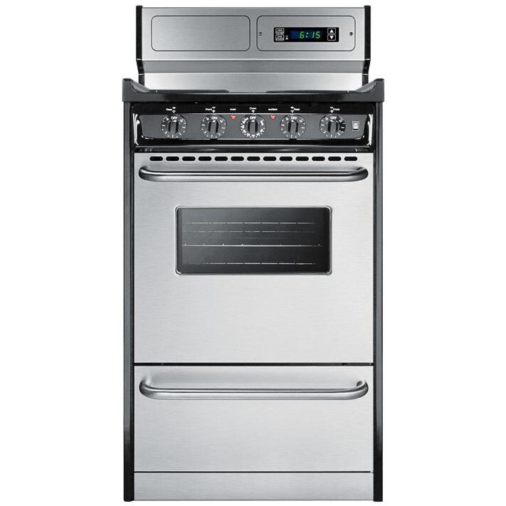 Summit Professional 20-Inch 4-Burner Freestanding Electric Range - TEM130BKWY - Alternate Front View thumbnail