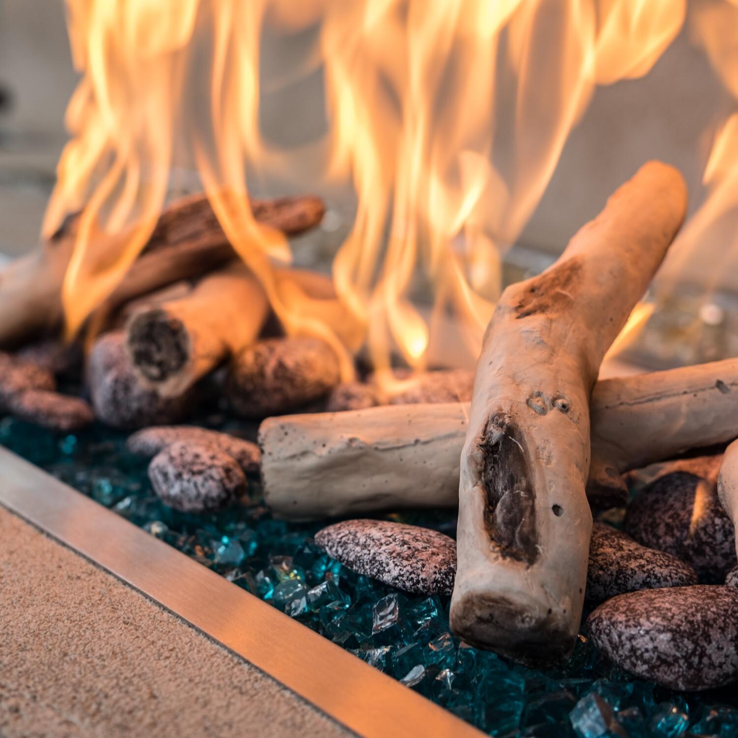 Enhance A Fire - DRBT-GS - Gulf Shores Driftwood Twigs - Closeup With Mixed Media Lit thumbnail