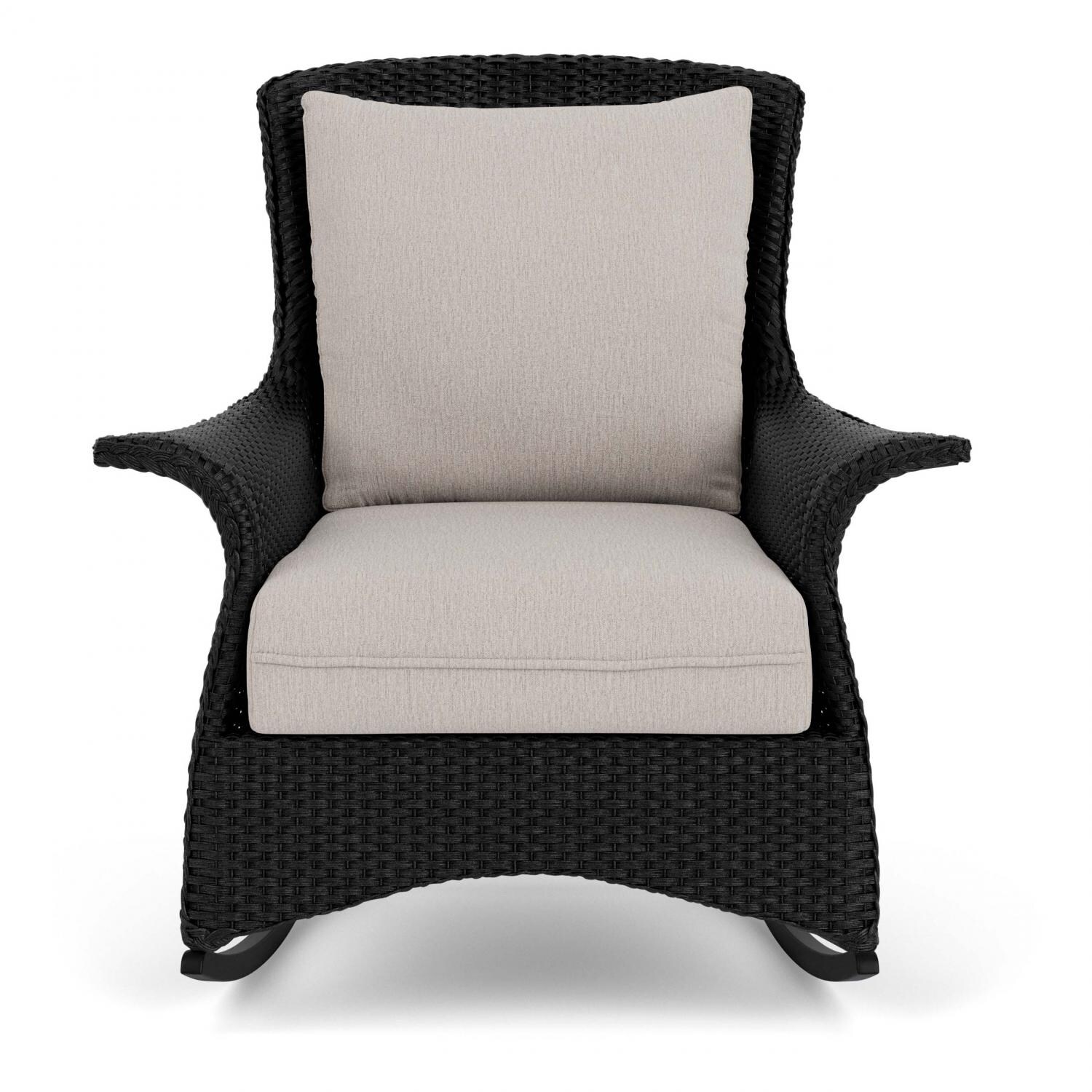 Mandalay Lloyd Loom Rocking Club Chair in Ebony/Remy Cloud by Lloyd Flanders