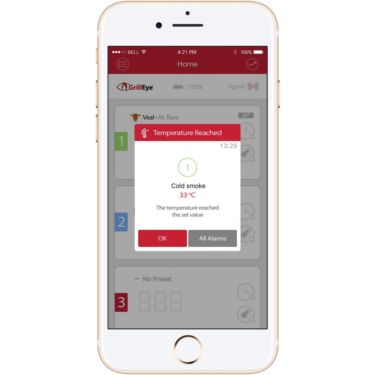 GrillEye App Temperature Alarm Notification thumbnail