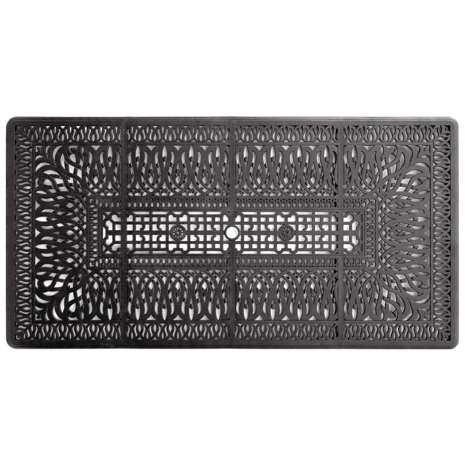 Darlee DL2052-9PC-707XL Santa Monica 9 Piece Cast Aluminum Patio Dining Set W/ 84 X 42 Inch Rectangular Table & Sesame Cushions - Table Detail thumbnail