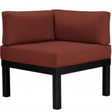 Ashbee Aluminum Corner Patio Sectional Chair By Telescope Casual - Textured Black/Crimson