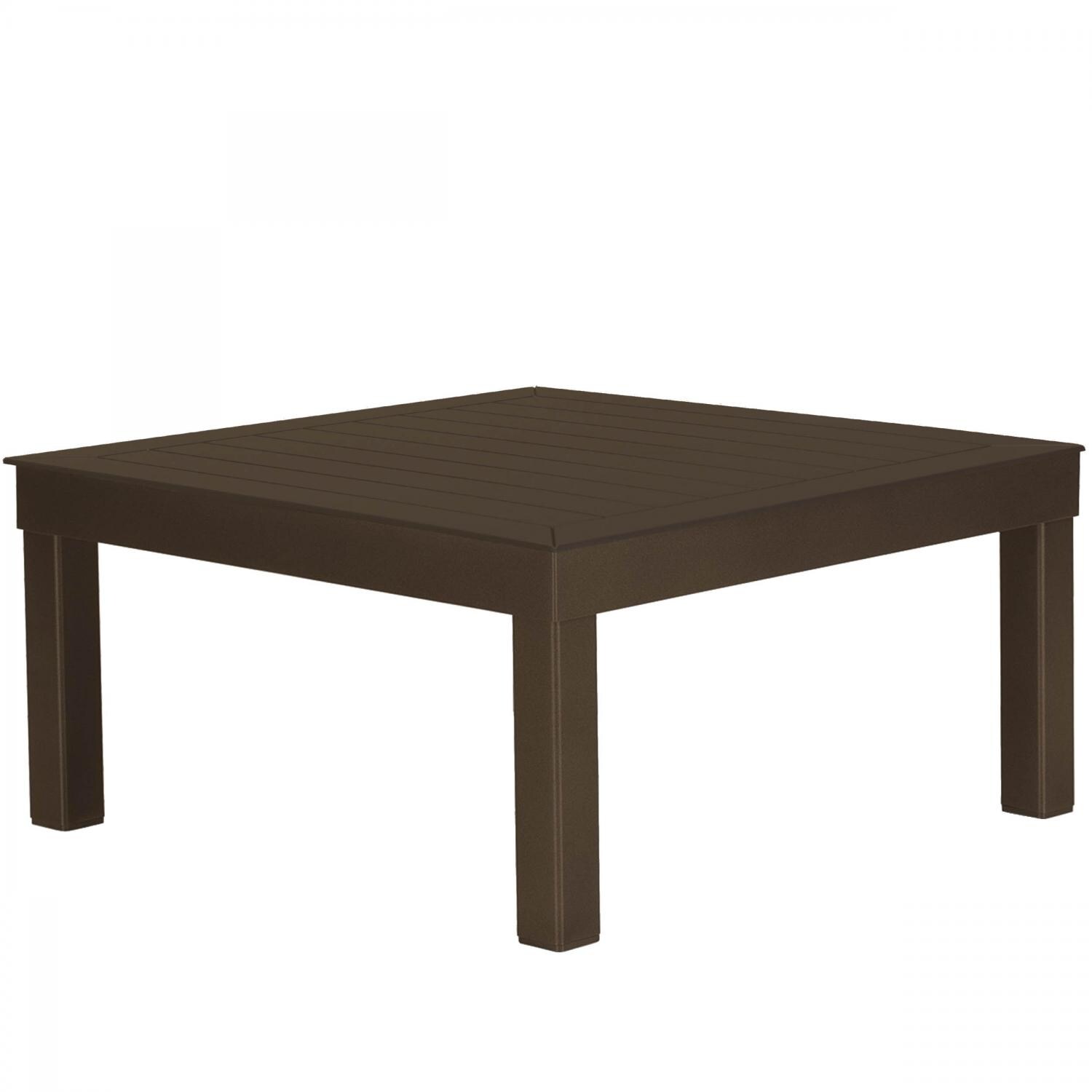 Ashbee 29 Inch Square Aluminum Coffee Table in Textured Kona by Telescope Casual