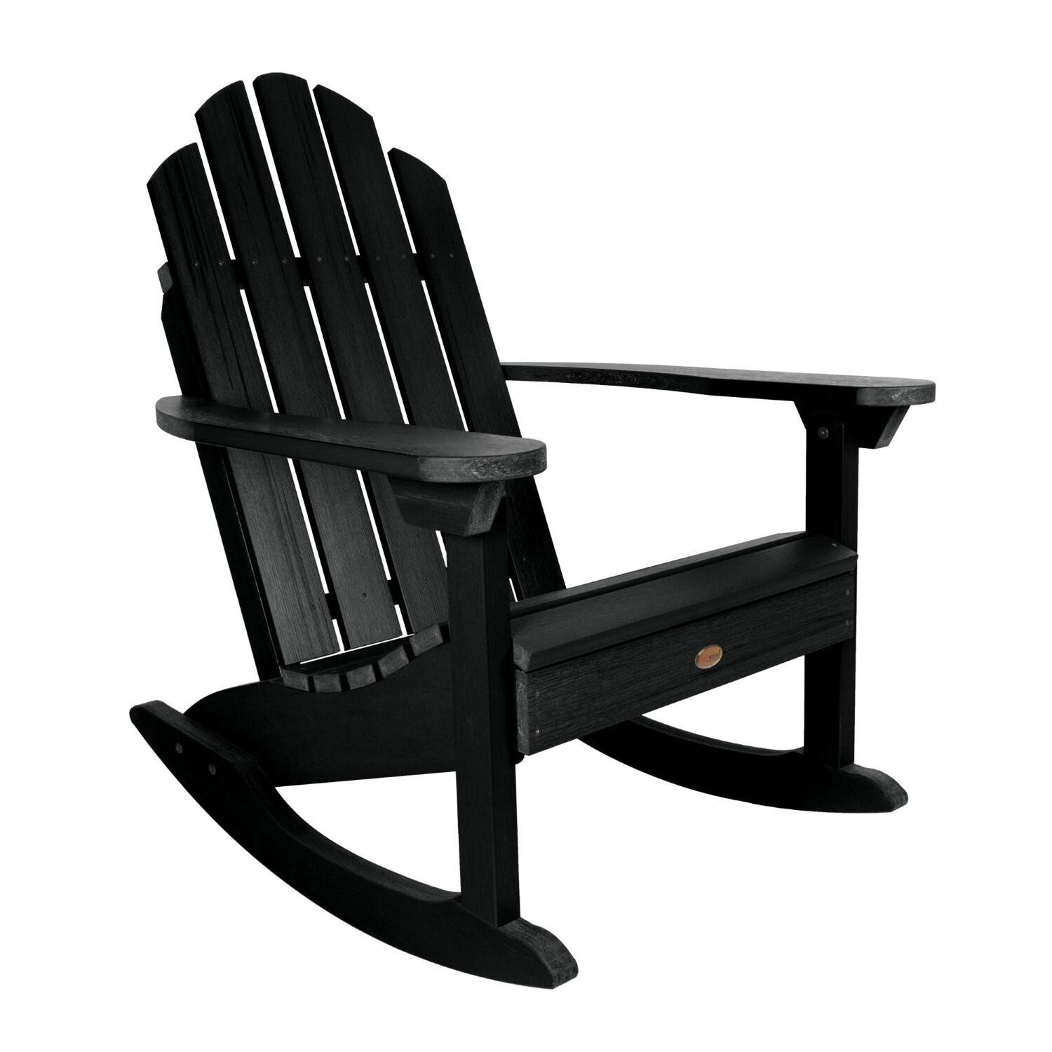 Lakeview Paradise Key Adirondack Rocking Chair - Black - On White thumbnail