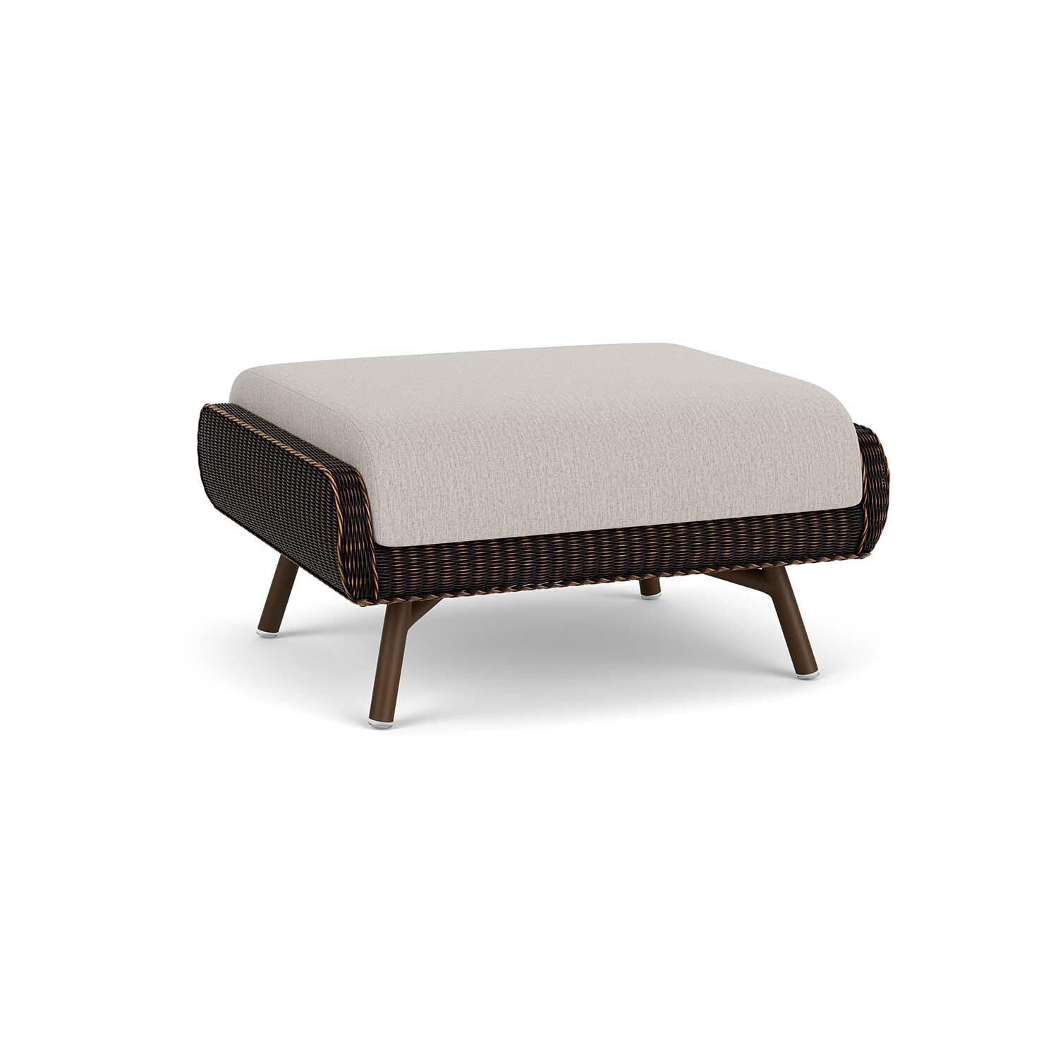 Lloyd Flanders Essence Ottoman W/Remy Cloud Fabric - Mink Finish - Back Left thumbnail
