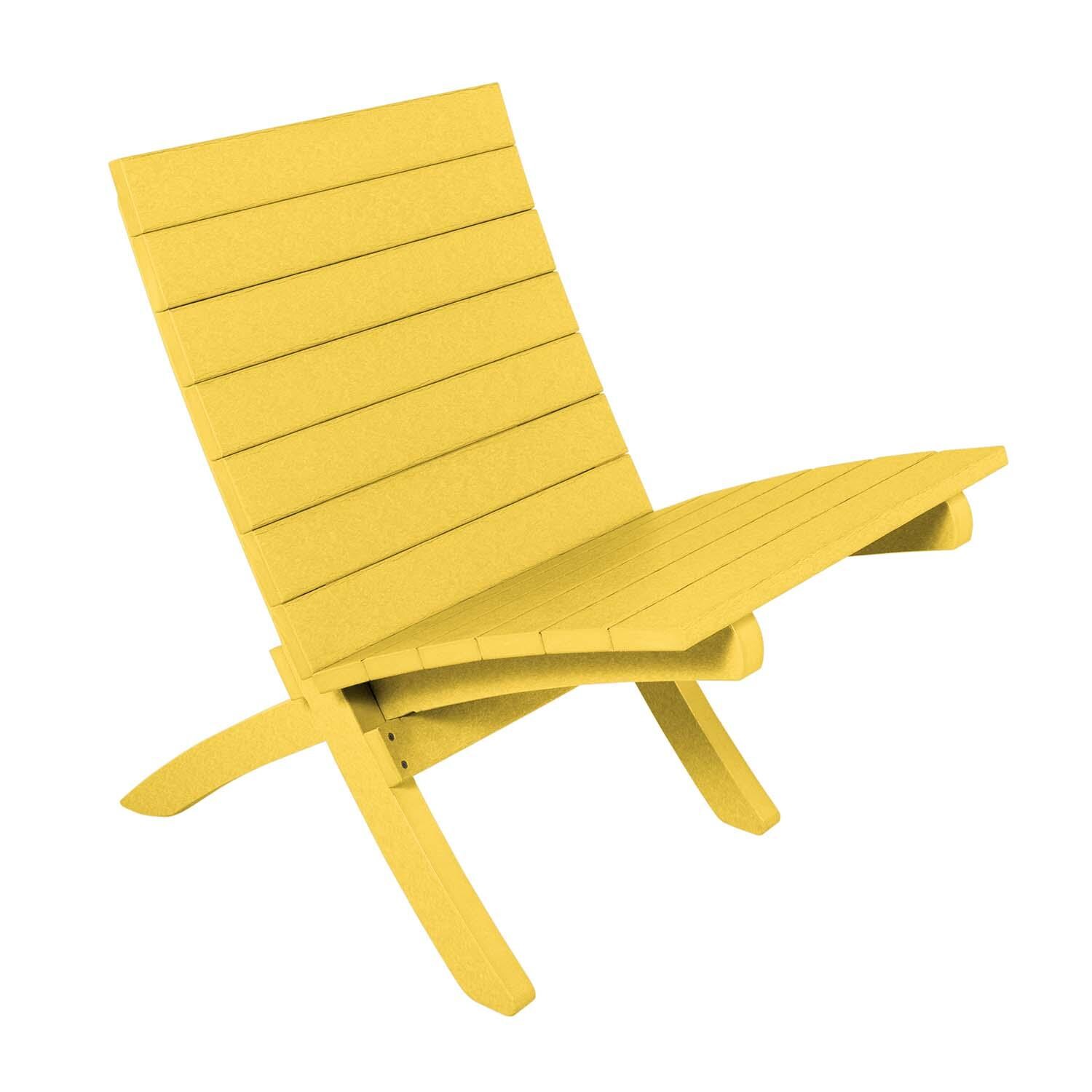 Hazel Cove Recycled Plastic Folding & Stacking Dining Side Chair in Sunbeam Yellow by Lakeview Outdoor Designs - White Background thumbnail