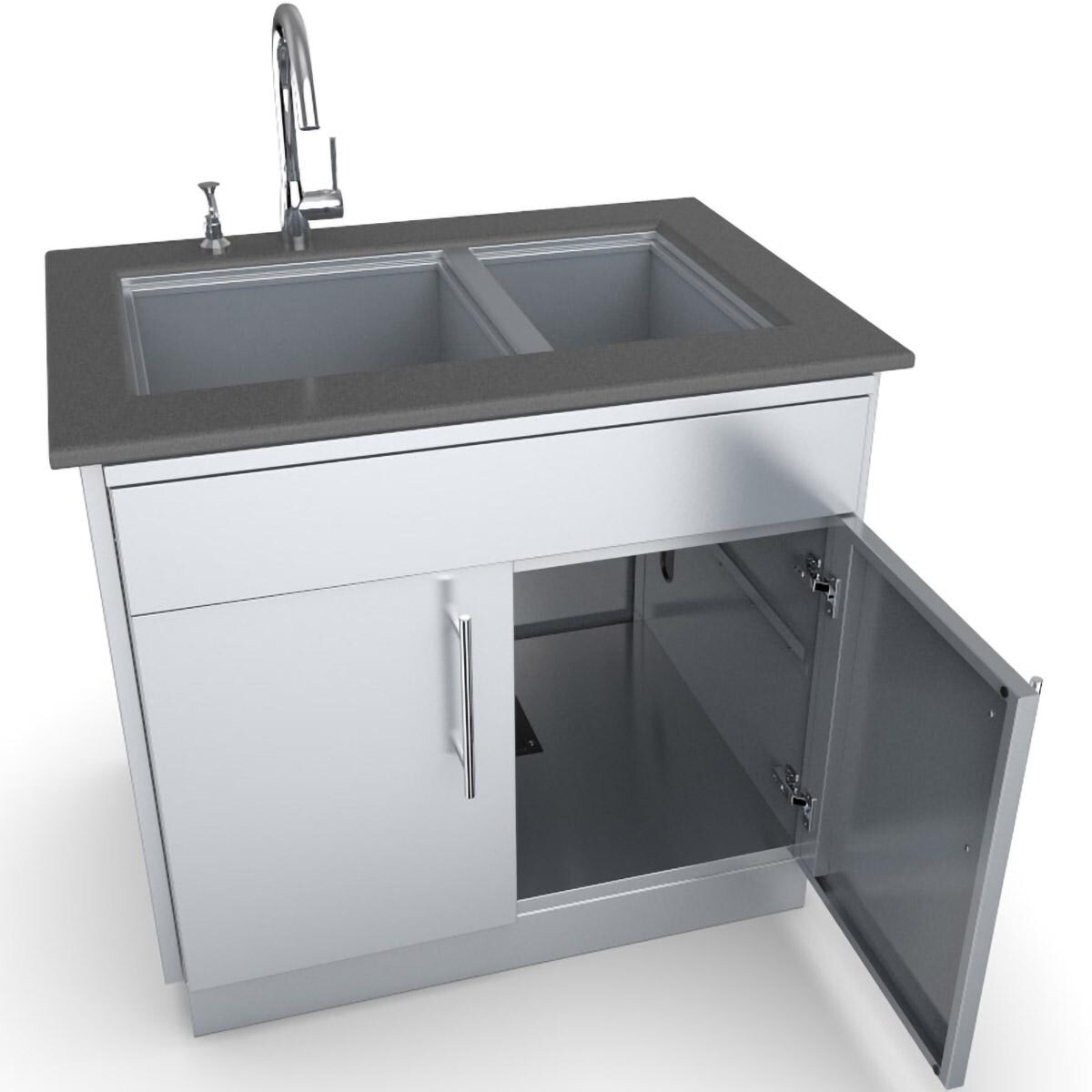 Sunstone 36Inch Outdoor Kitchen Double Door and Drawer Island