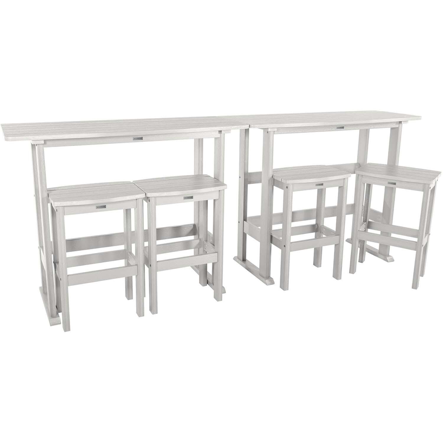 Hart Lane 6 Pc Recycled Plastic Bar Height Dining Set in White By Lakeview Outdoor Designs - White Background thumbnail