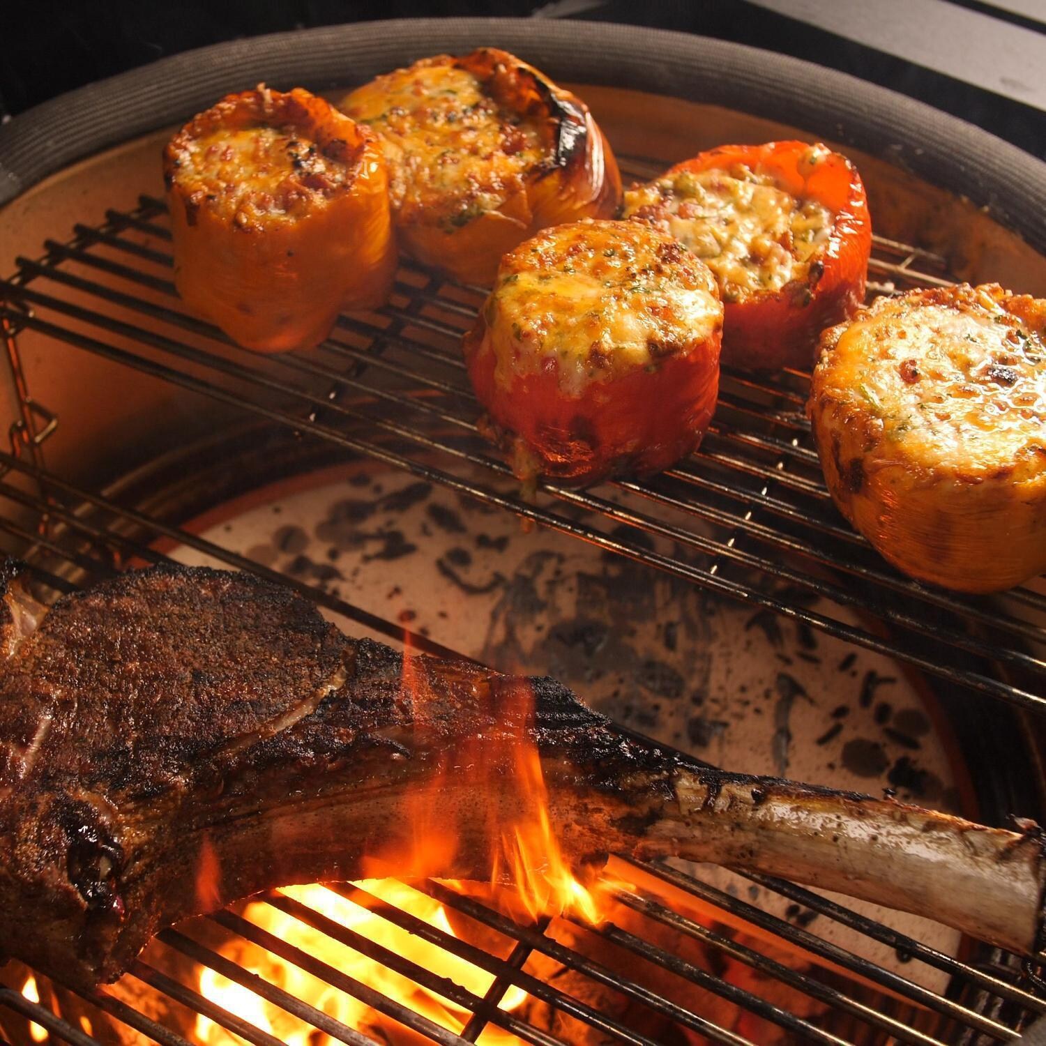 Kamado Joe Classic III 18-in Ceramic Kamado Grill Bundle - Cook Veggies at Different Temperatures - Lifestyle thumbnail