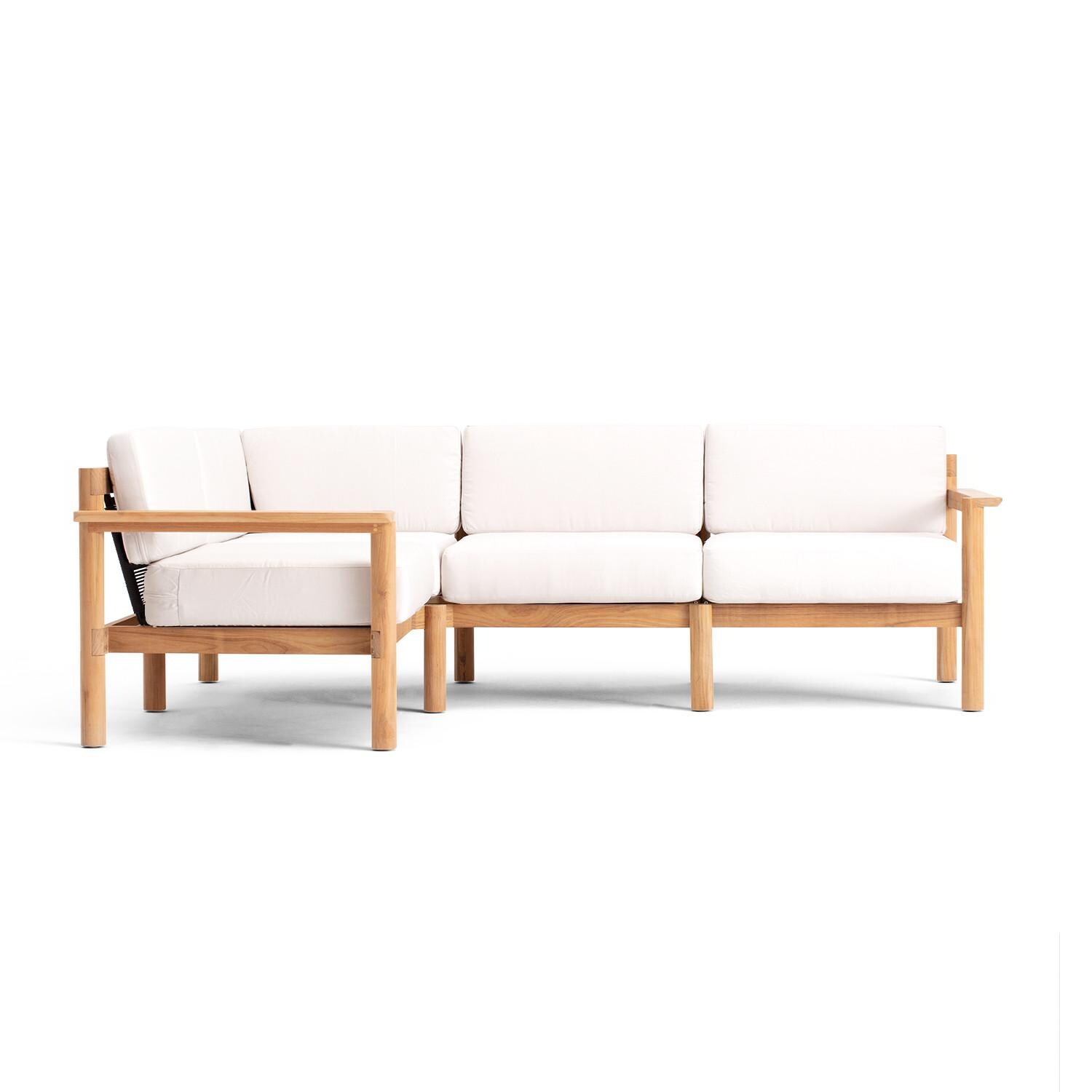 Neighbor HVN-SECT4-CA-2 4 Piece Sectional W/ Teak Arms - Front View thumbnail