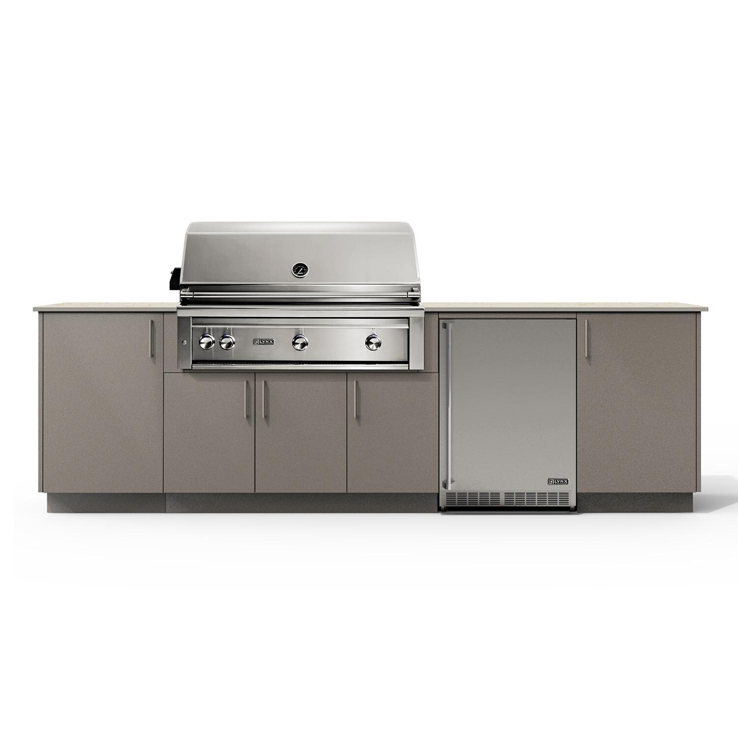 Urban Bonfire B-Horizon-42-Lynx-Danae-Clay Horizon 42 Outdoor Kitchen w/ Lynx Propane Grill, Refrigerator, Danae Countertop & Clay Finish thumbnail