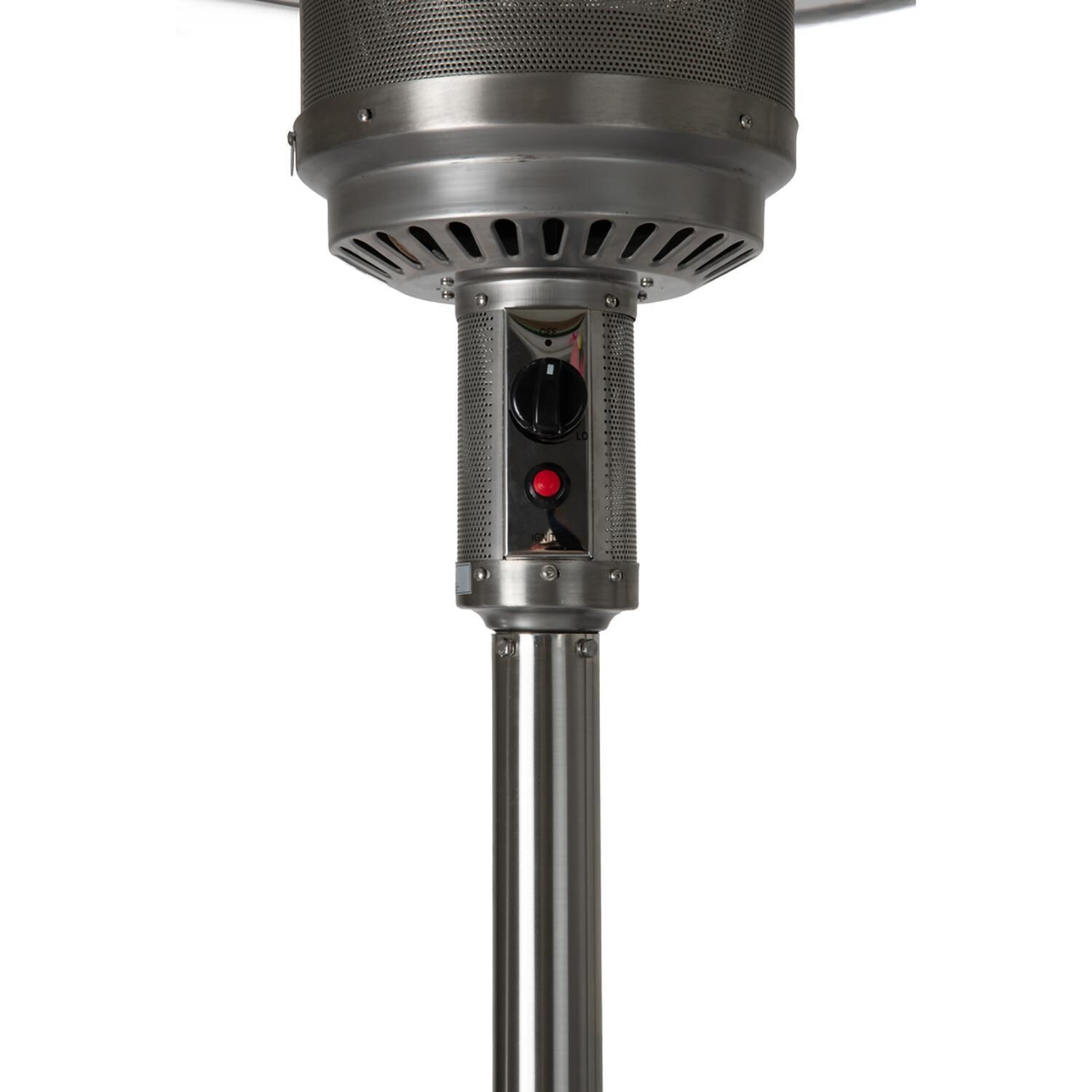 Ultimate Patio SC65046 48,000 BTU Propane Outdoor Patio Heater w/ LED Lighted Table - Stainless Steel - Controls - Detail thumbnail