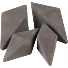 Peterson Real Fyre Decorative Geo Shapes Slate 4-Sided Diamond Set - Set Of 4
