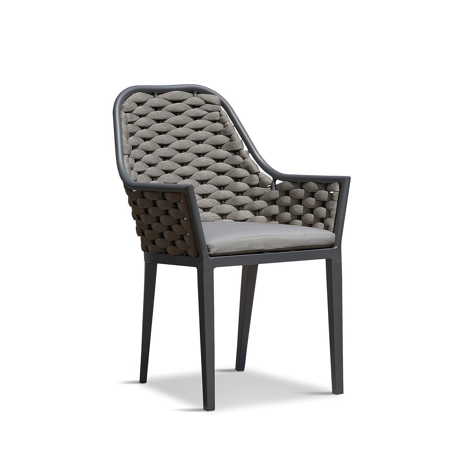 Chloe Bay 9 Pc Aluminum Rectangular Dining Set in Slate by Lakeview - Chair - White Background thumbnail