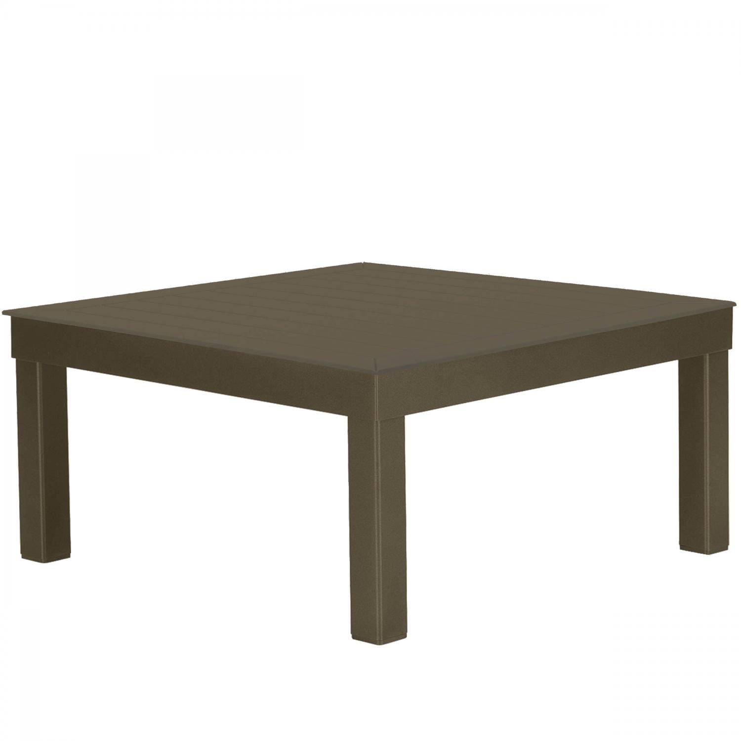 Ashbee 29 Inch Square Aluminum Coffee Table in Textured Beachwood by Telescope Casual