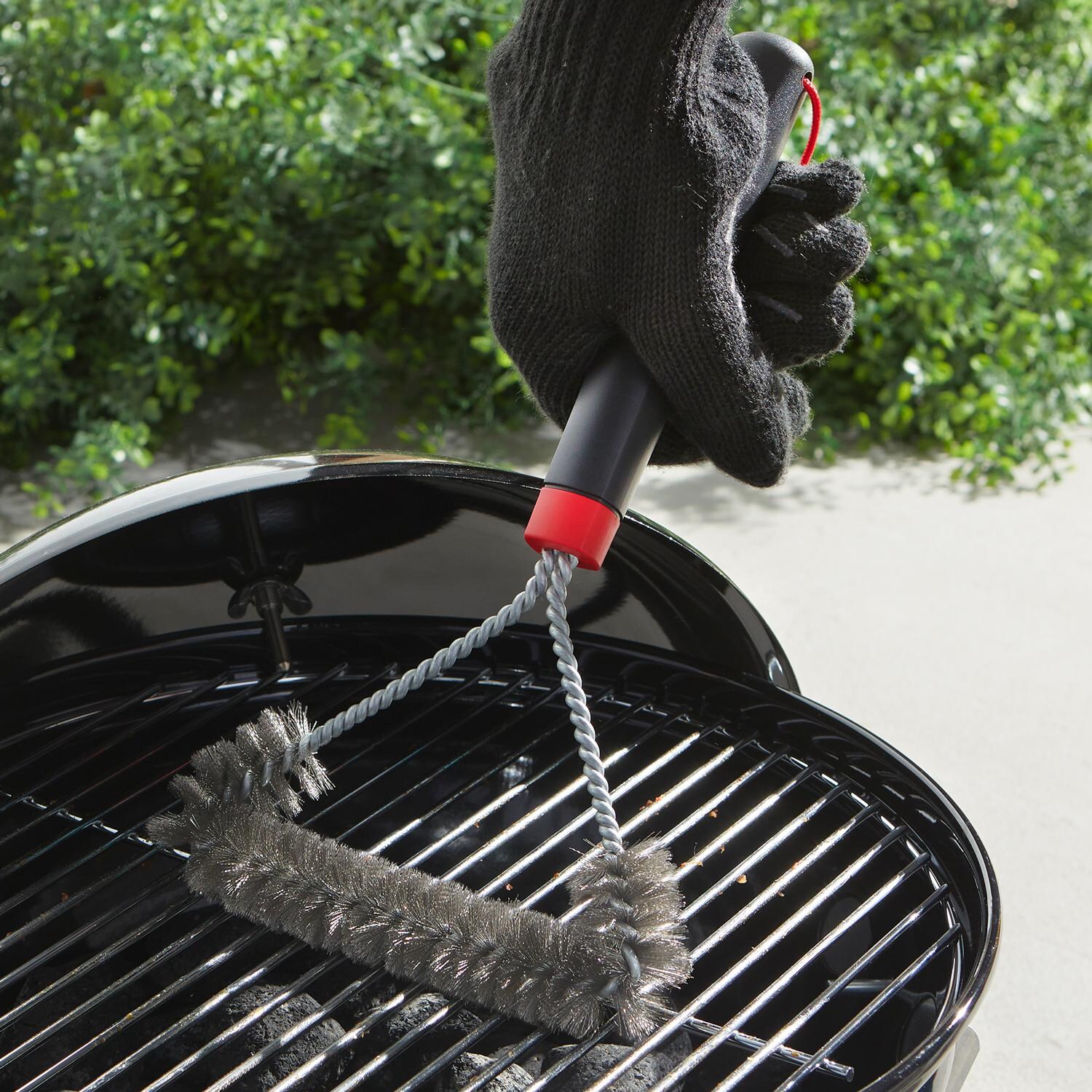 Weber 6277 12-Inch Three-Sided Grill Brush - Lifestyle View thumbnail