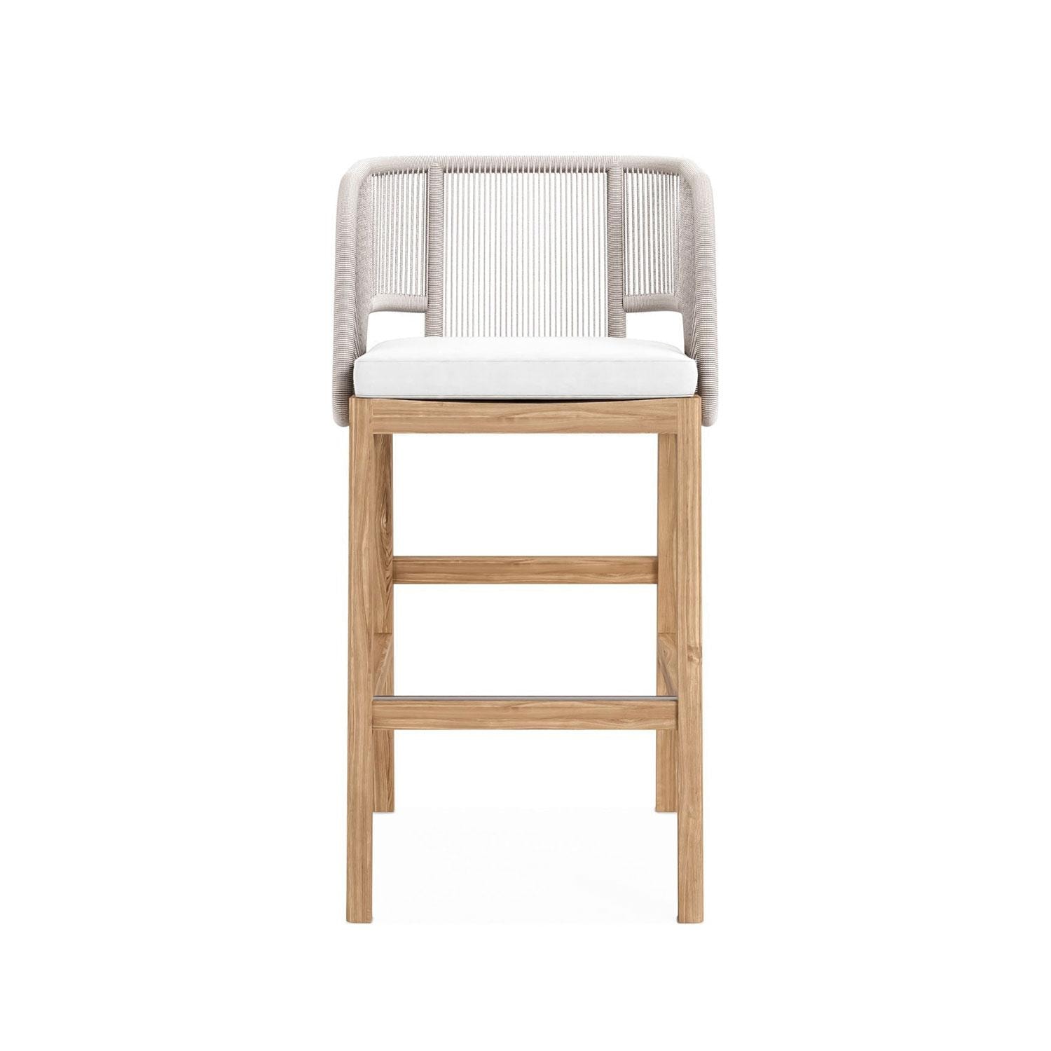 Willowlake Teak Bar Chair in Natural by Lakeview Outdoor Designs - Front View - White Background thumbnail