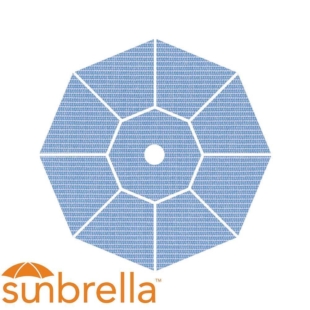 Galtech 7.5 Ft. Octagonal Aluminum Patio Umbrella w/ Manual Lift - Air Blue Fabric - Detail thumbnail