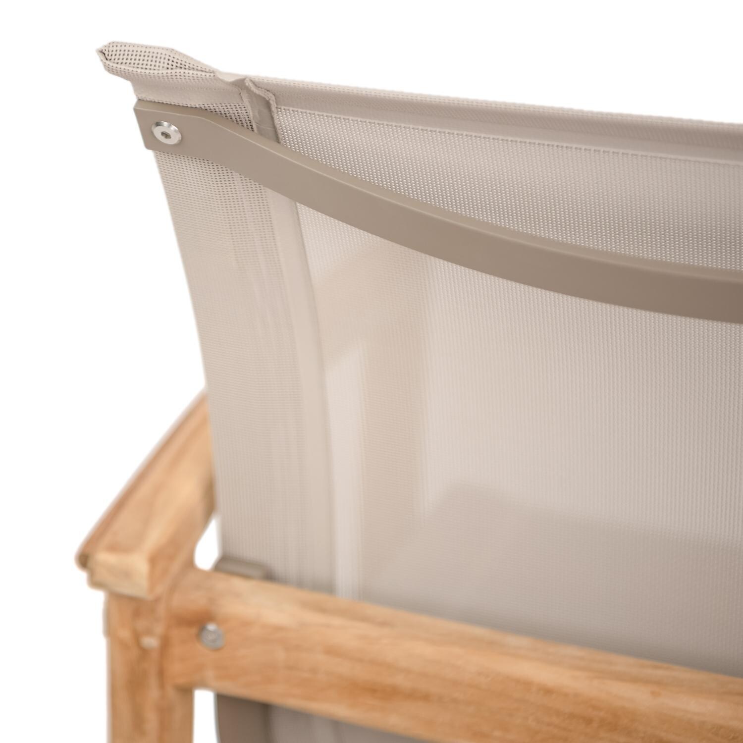 Teak + Table Capri Sling Bar Chair in Grey - Back Detail - Detail thumbnail