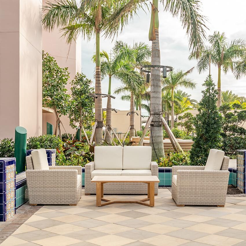 Teak + Table Oyster Bay Loveseat in Granite - Lifestyle thumbnail