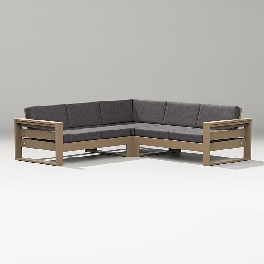 Latitude 4 Person Sectional Sofa in Vintage Sahara/Ash Charcoal By PW Designer Series - Display - White Background thumbnail