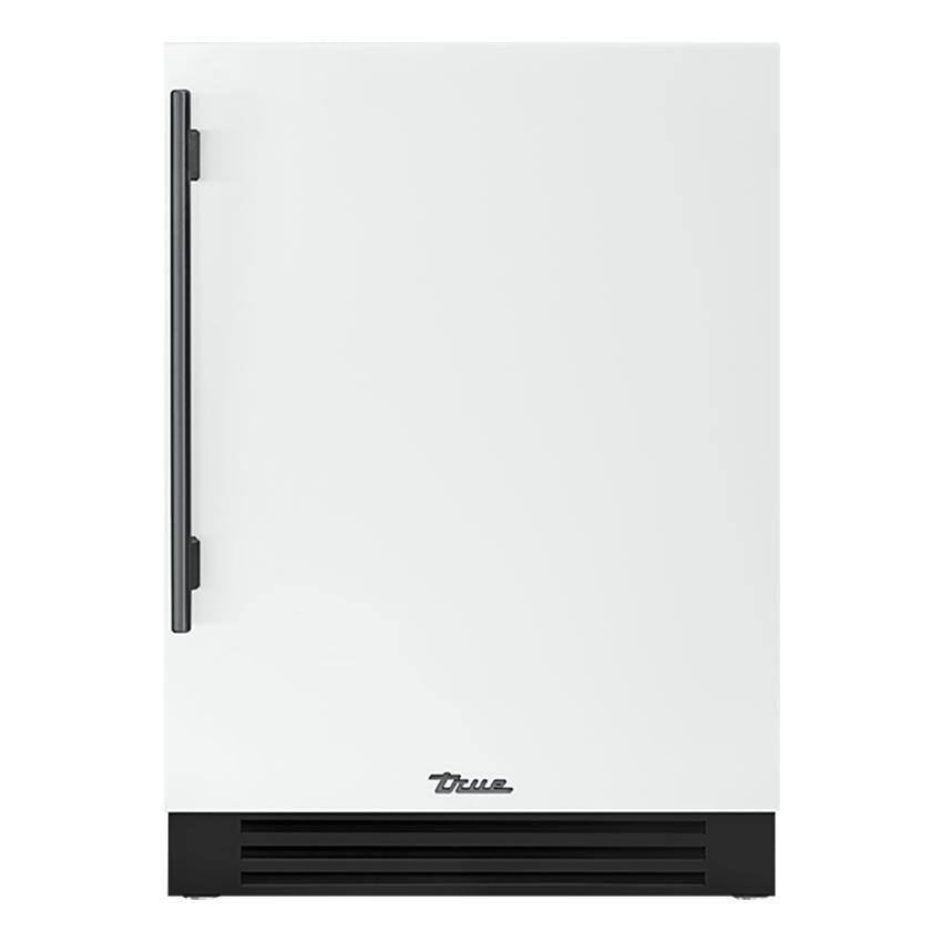 True TUR-24-R-OP-C~DSK-030-H05 24 Inch 5.6 Cu. Ft. Right Hinge Outdoor Refrigerator in Matte White w/ Pewter Handles - White Background thumbnail