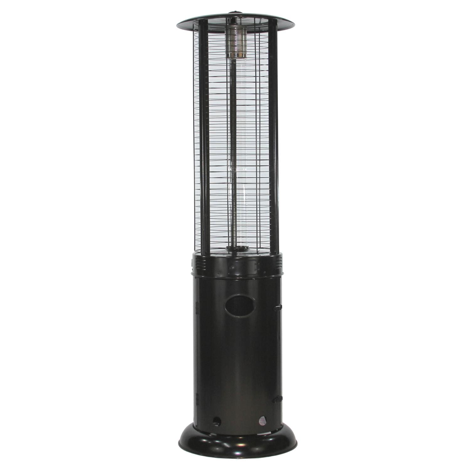 RADtec EF-Clear 80-Inch Ellipse Flame Patio Heater - Black with Clear Glass thumbnail
