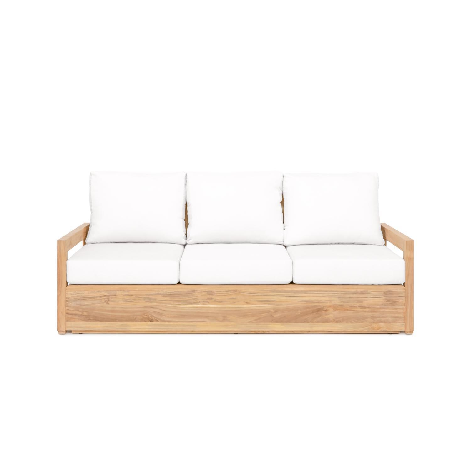 Teak + Table Relax 4 Piece Teak Lounge Set in Natural - Sofa - White Background thumbnail