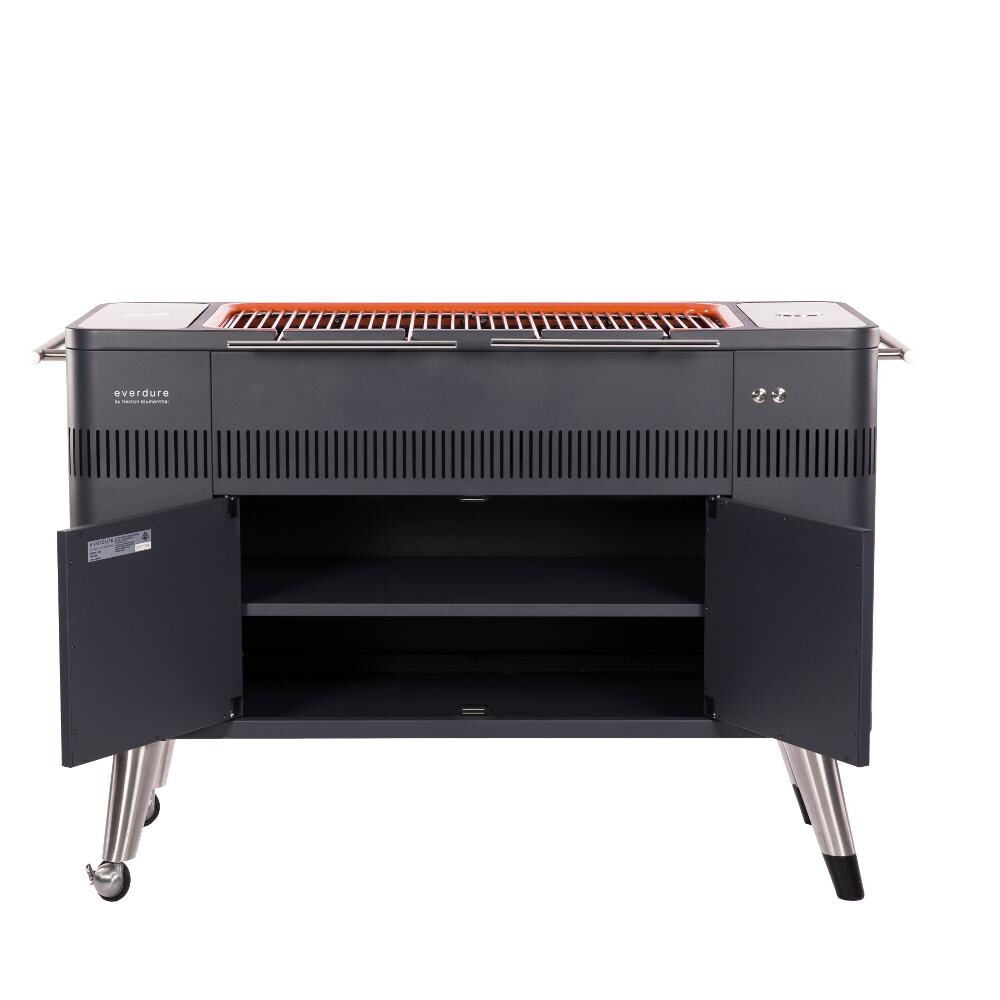 Everdure By Heston HUB 54-Inch Charcoal Grill With Rotisserie & Electronic Ignition - HBCE2BUS - Open Storage thumbnail